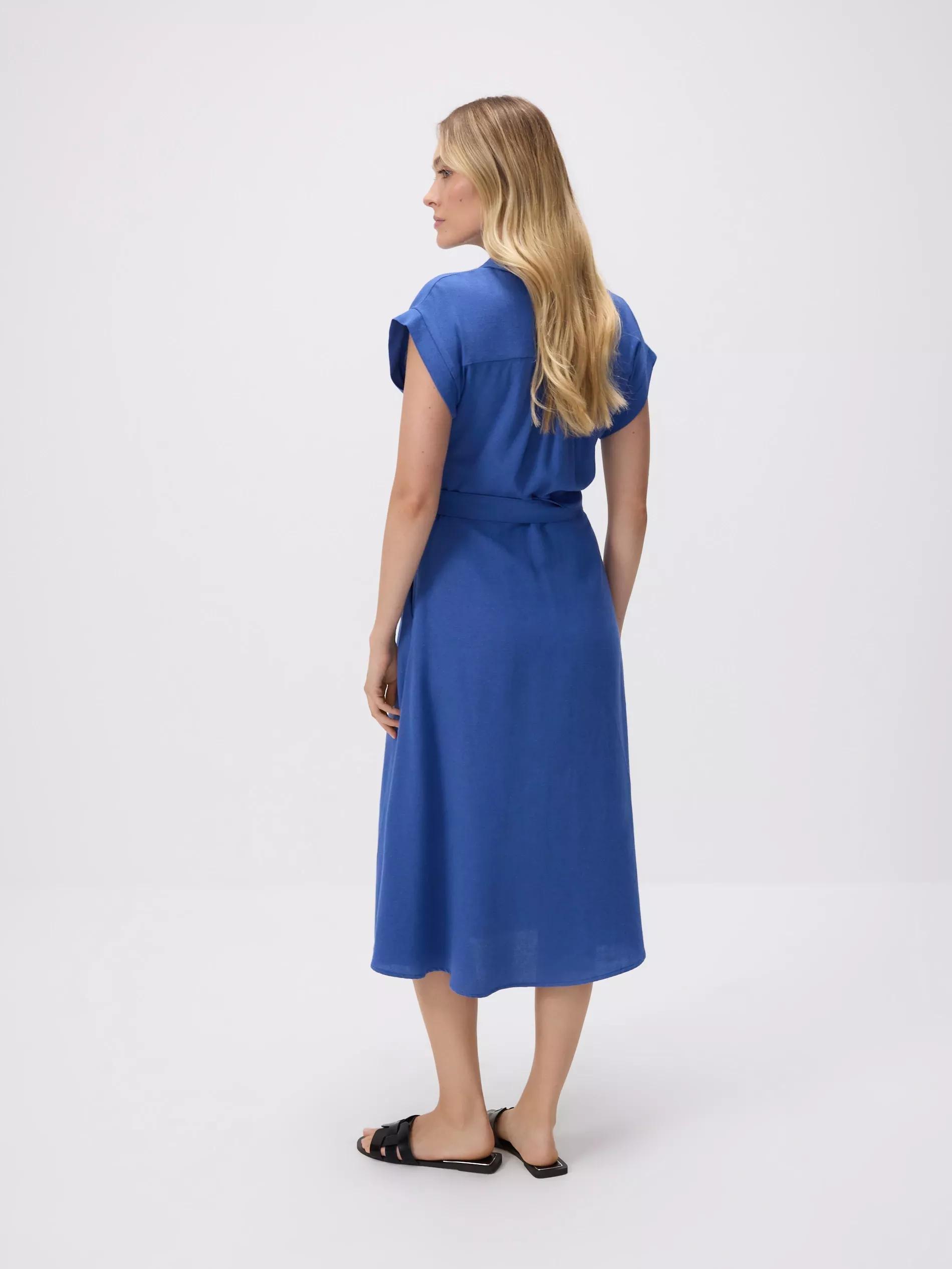 Blue Dress With Belt, , large image number 3