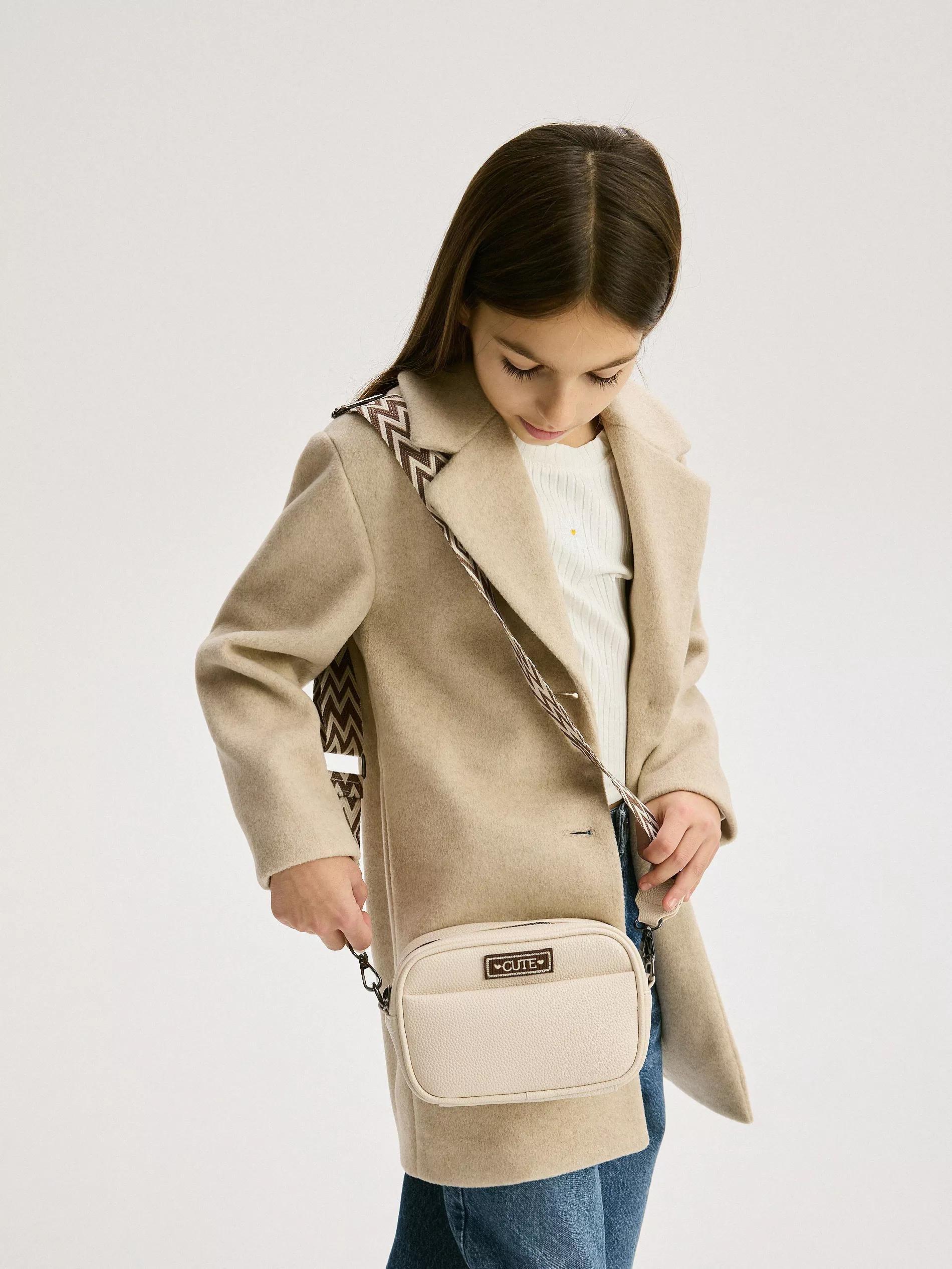 Cream Mini Eco-Leather Purse, , medium