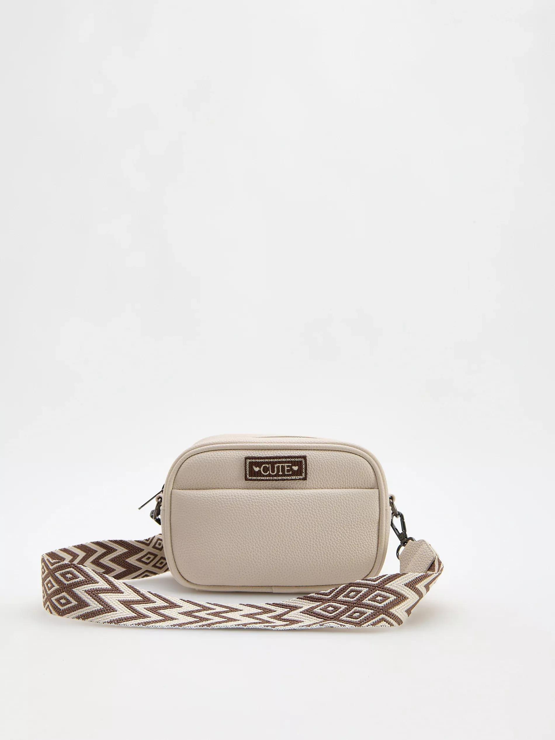 Cream Mini Eco-Leather Purse, Ivory, large image number 1