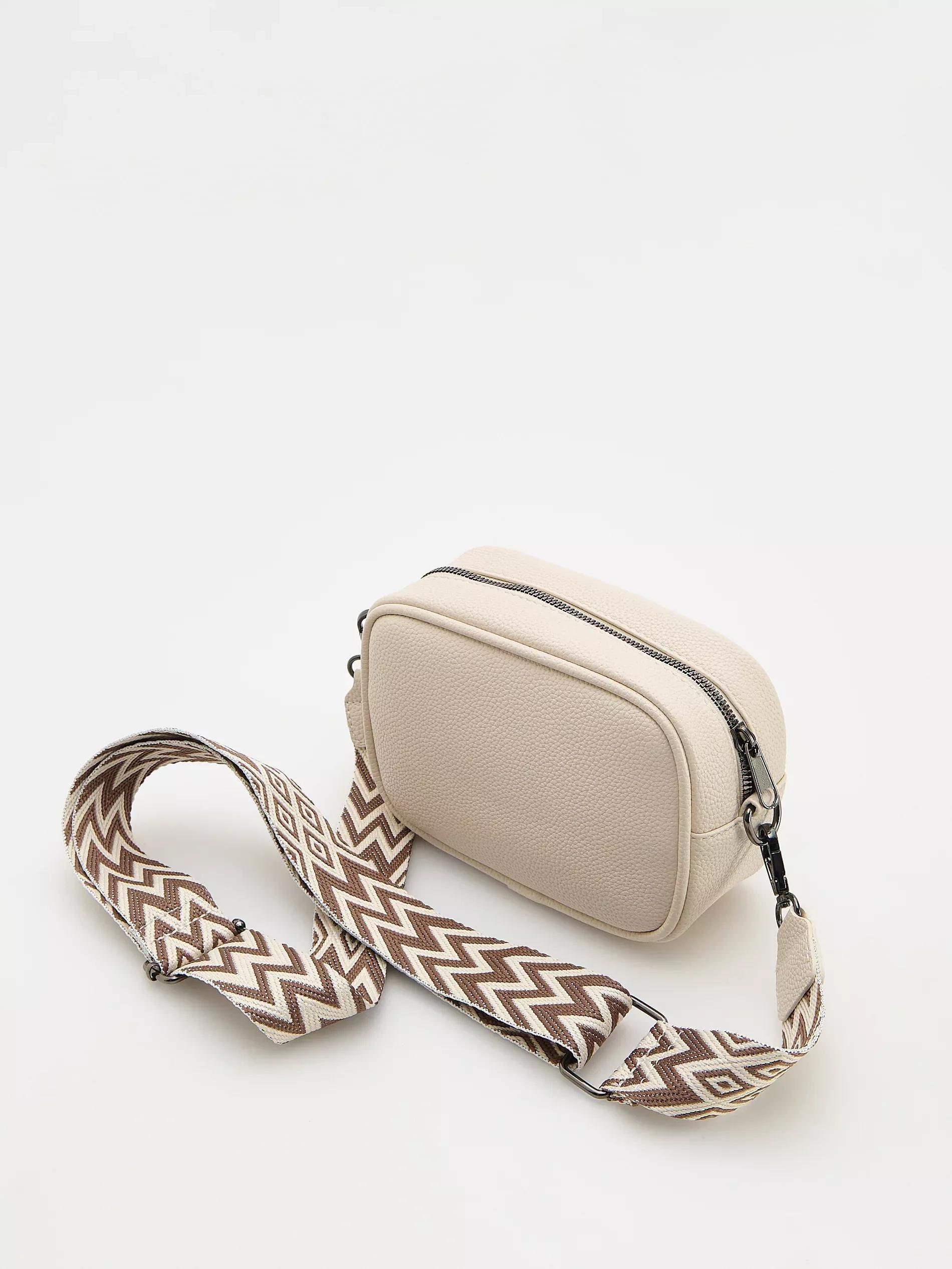 Cream Mini Eco-Leather Purse, Ivory, large image number 2