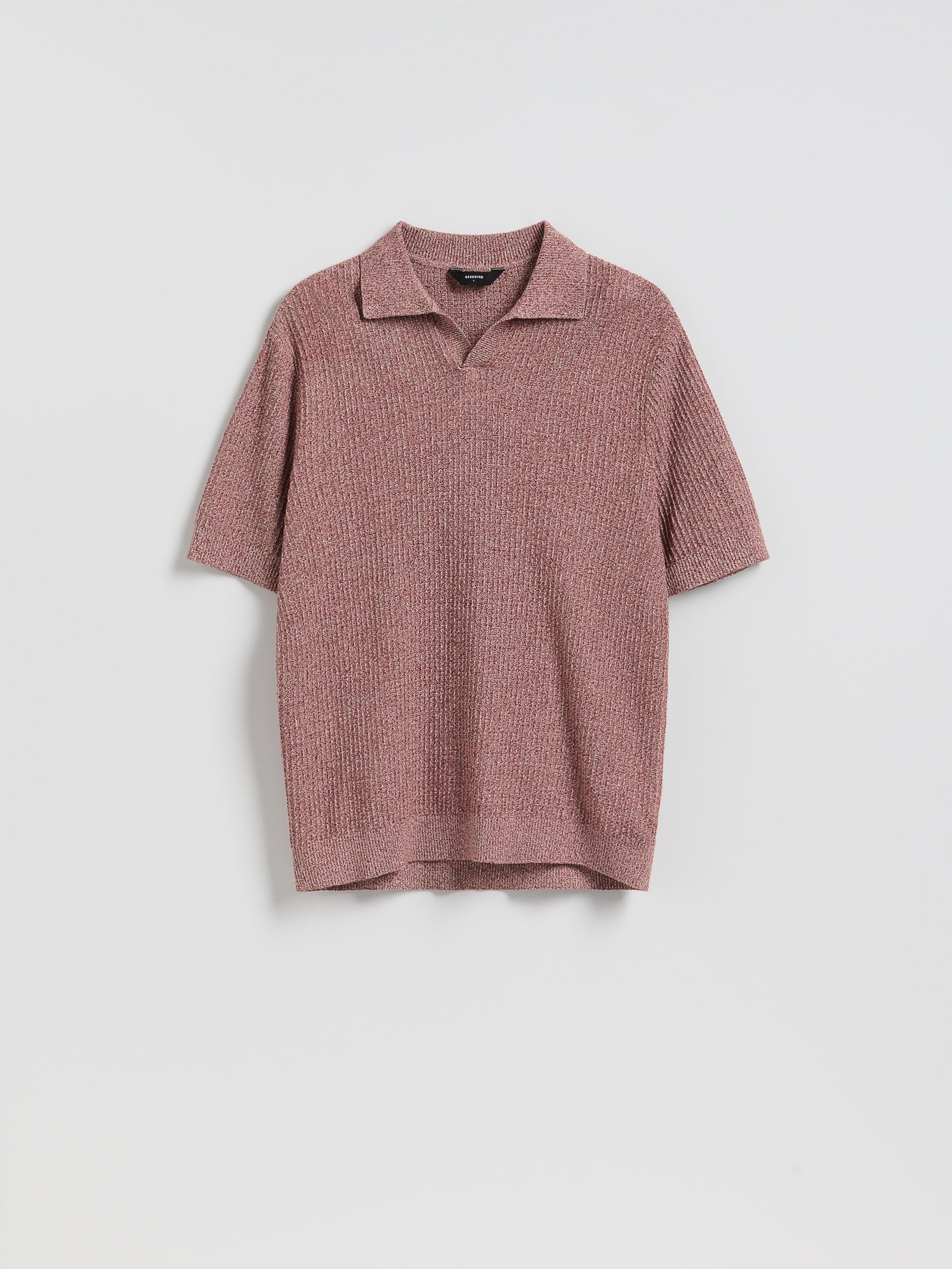 Red Structural Fabric Polo Jumper, Red, large image number 0