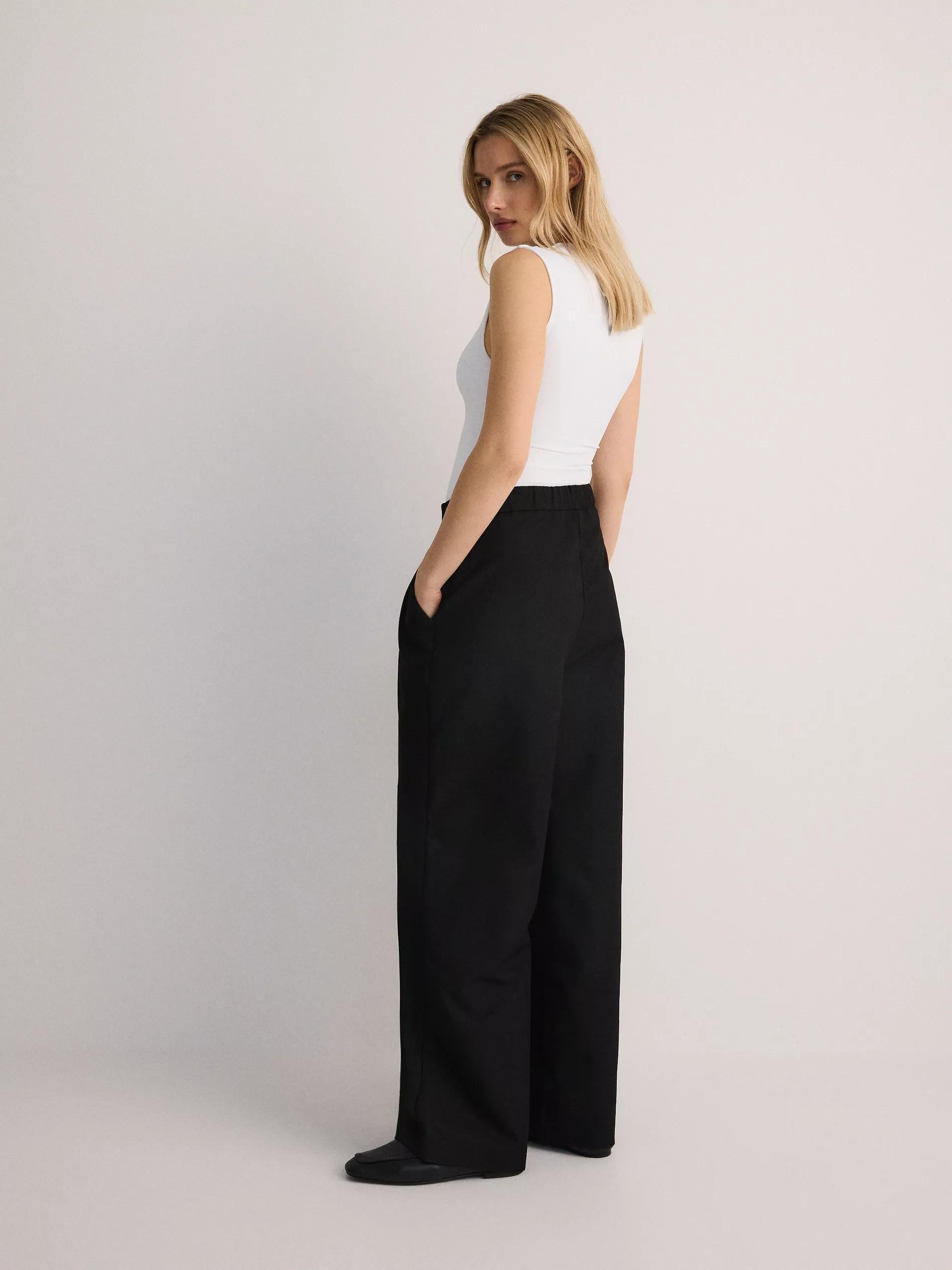 Black Pleated Trousers, , large image number 4