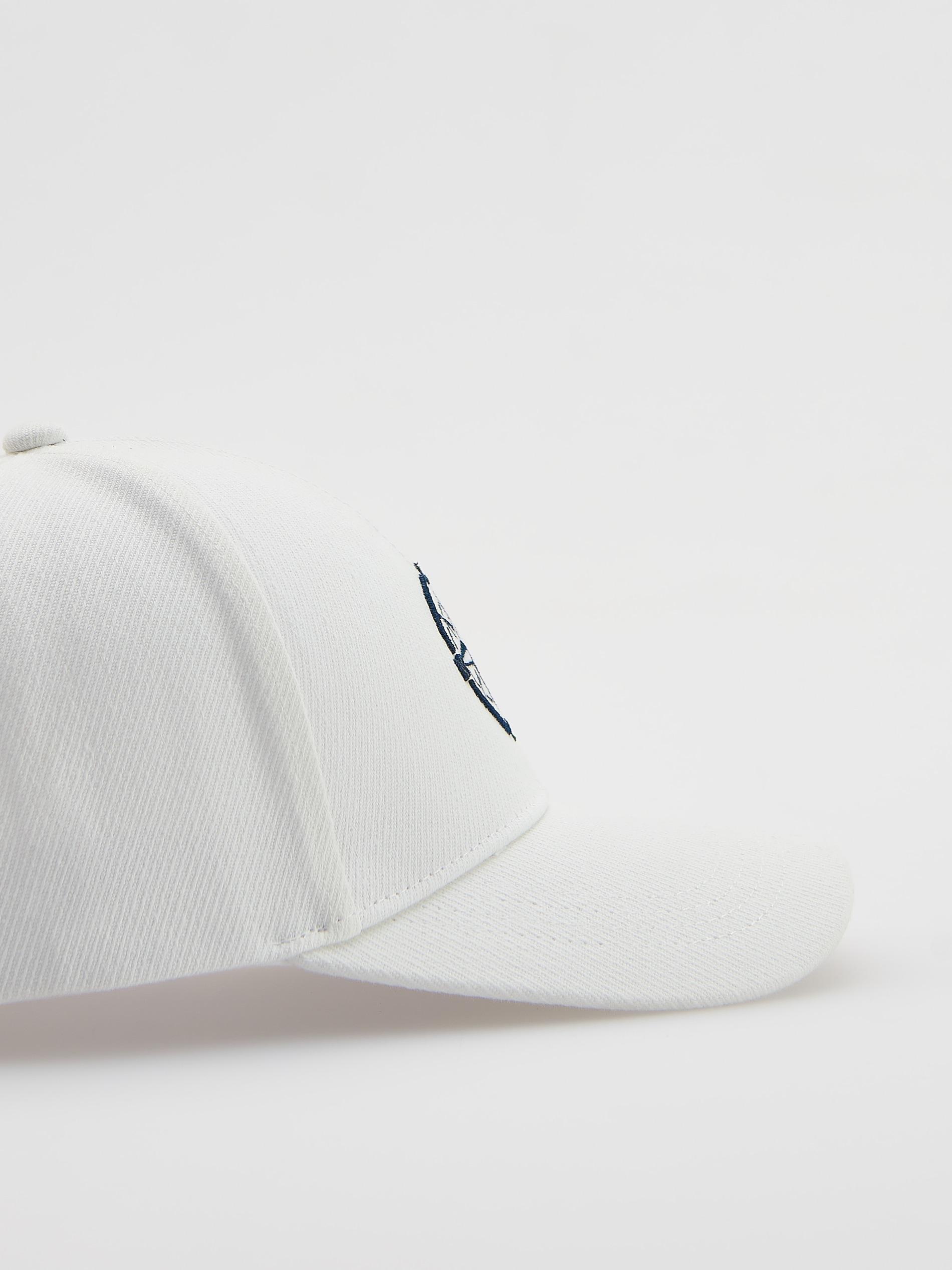 White Baseball Cap With Embroidery, White, large image number 1