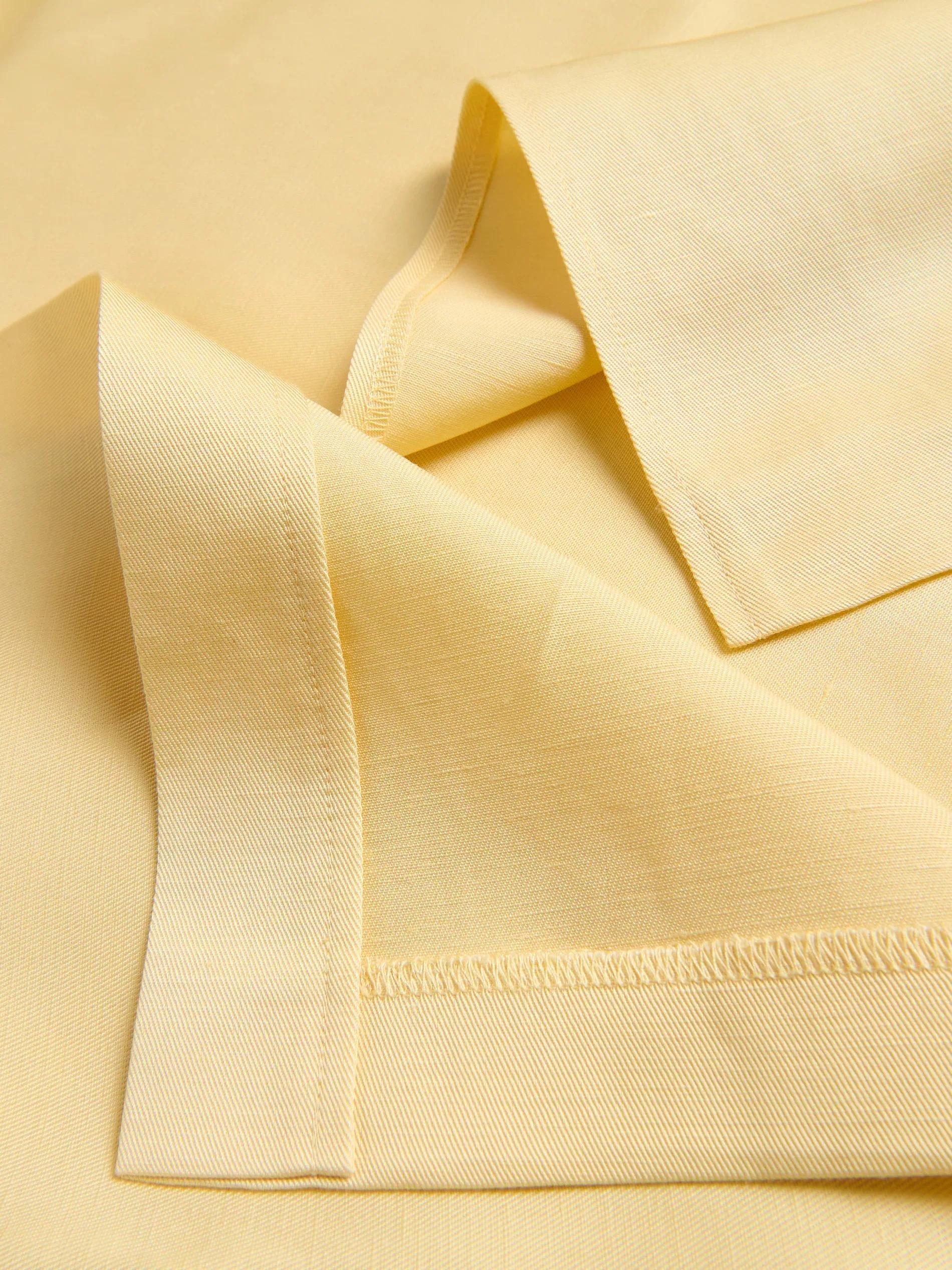 LIGHT YELLOW Linen blend midi skirt, , large image number 4