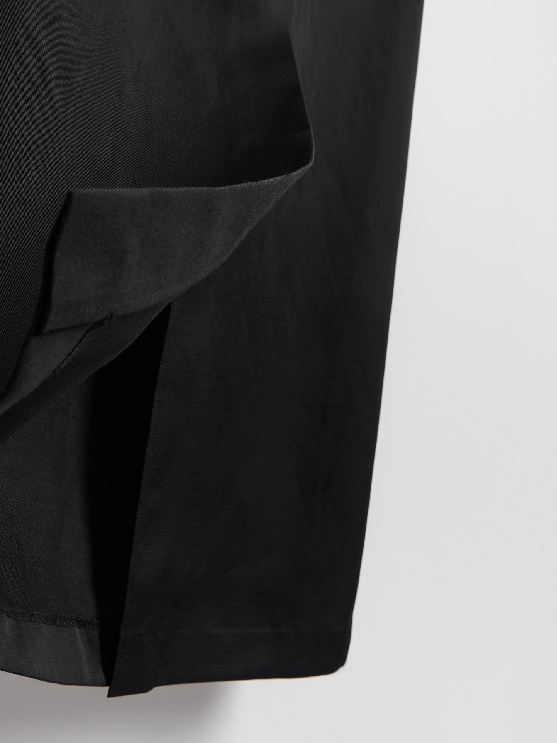 BLACK Linen blend midi skirt, , large image number 4