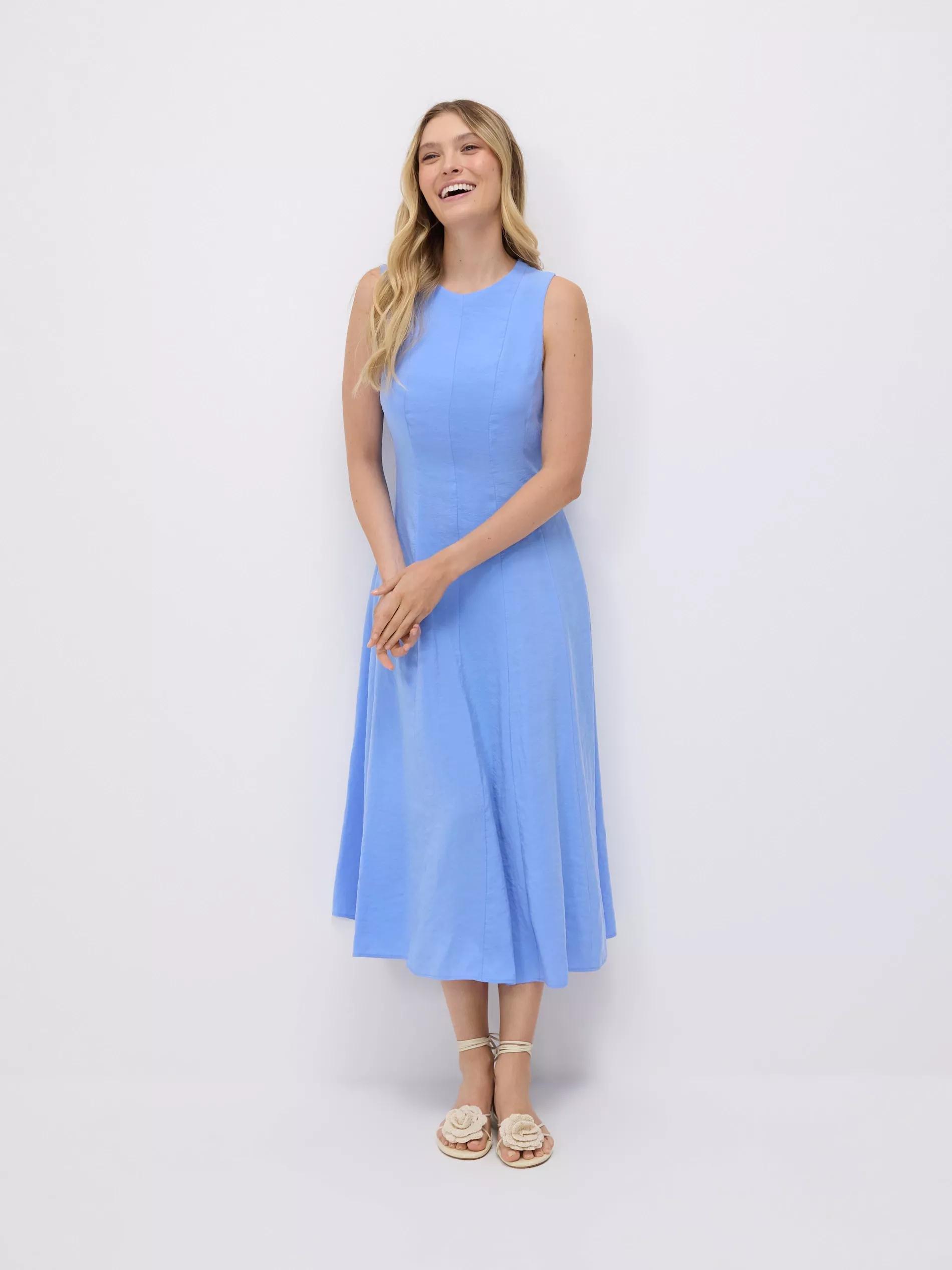 Blue Modal Rich Midi Dress, , large image number 0