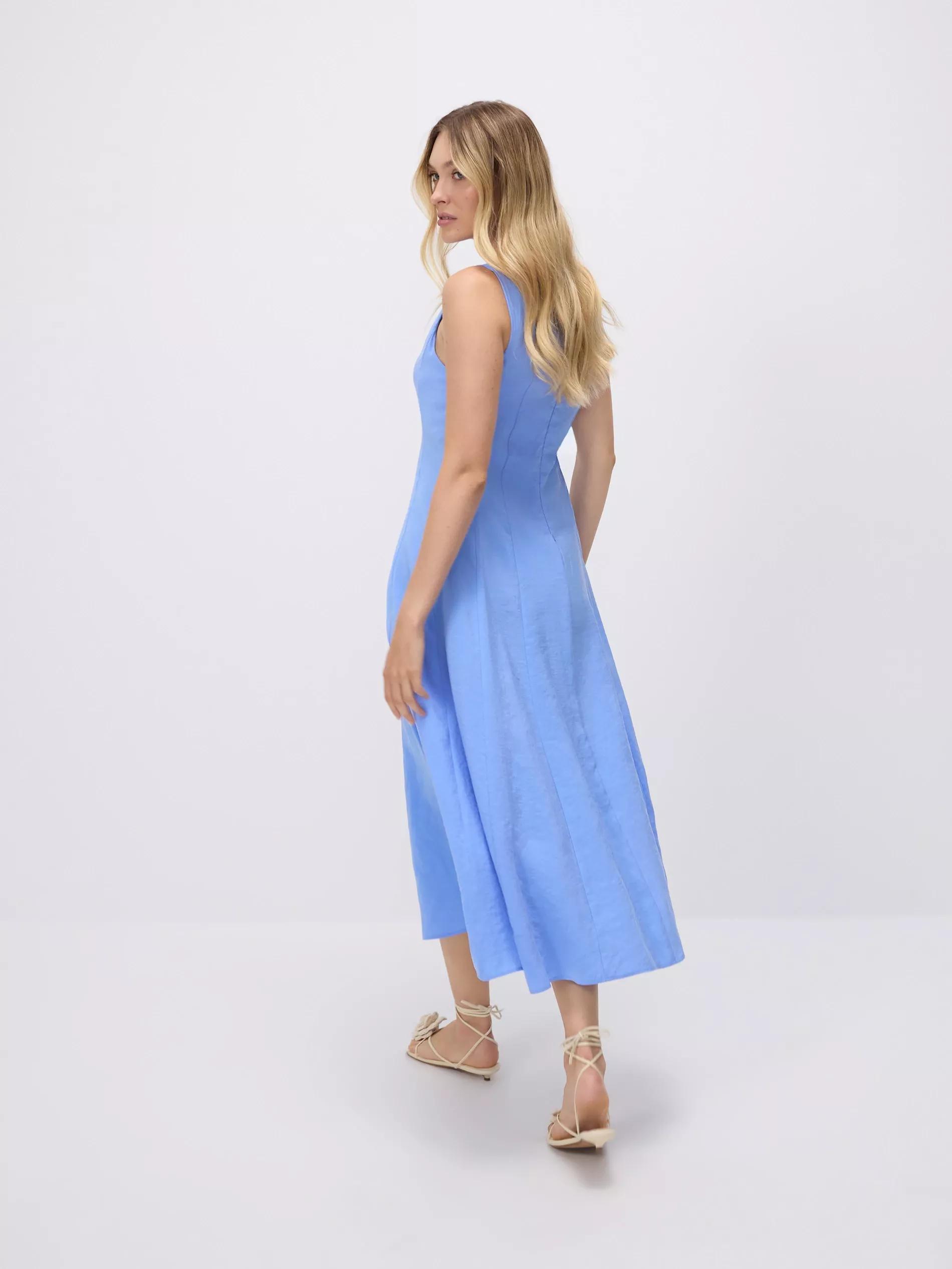 Blue Modal Rich Midi Dress, , large image number 1