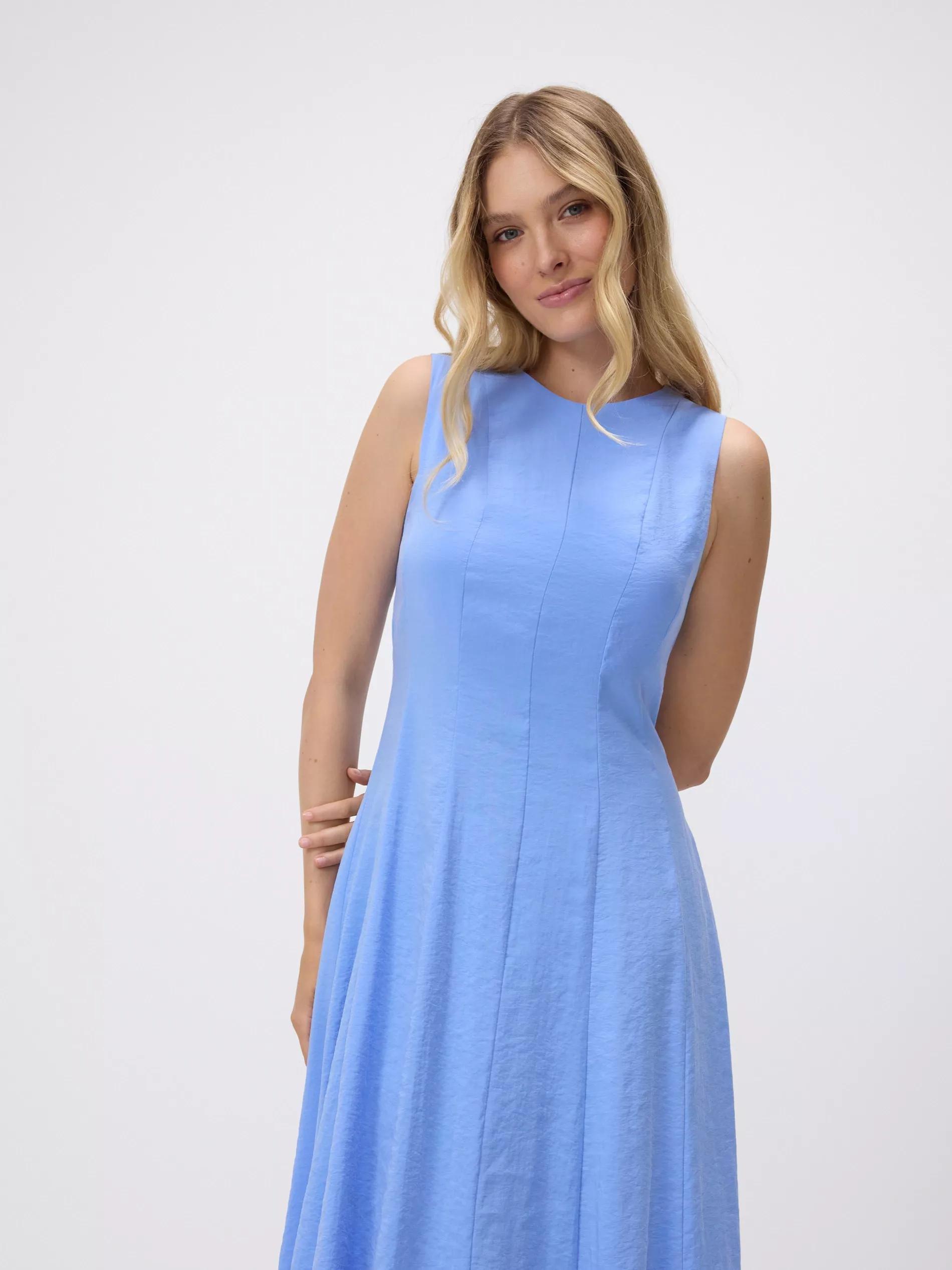 Blue Modal Rich Midi Dress, , large image number 3