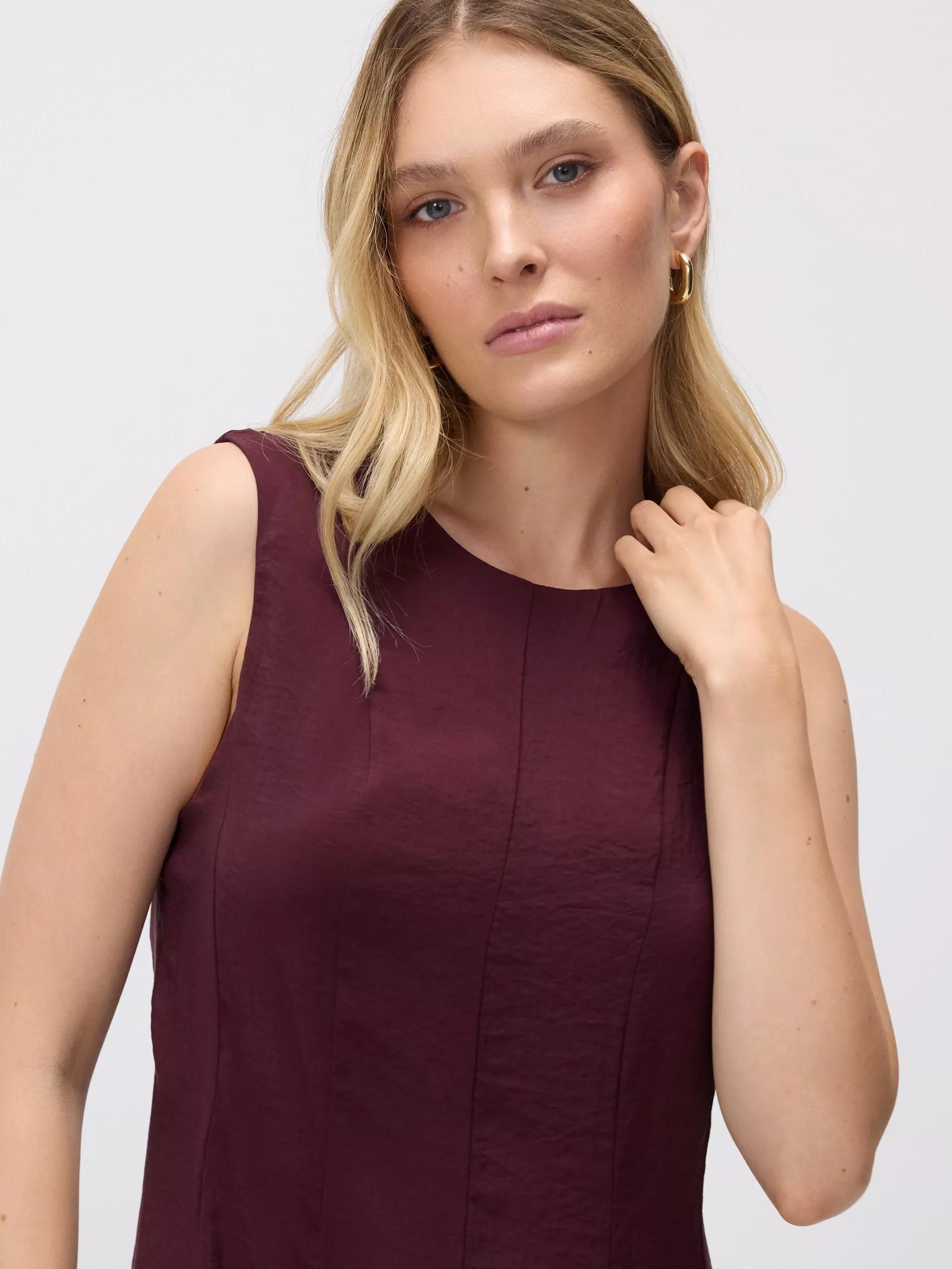 Maroon Modal Rich Midi Dress, , large image number 1