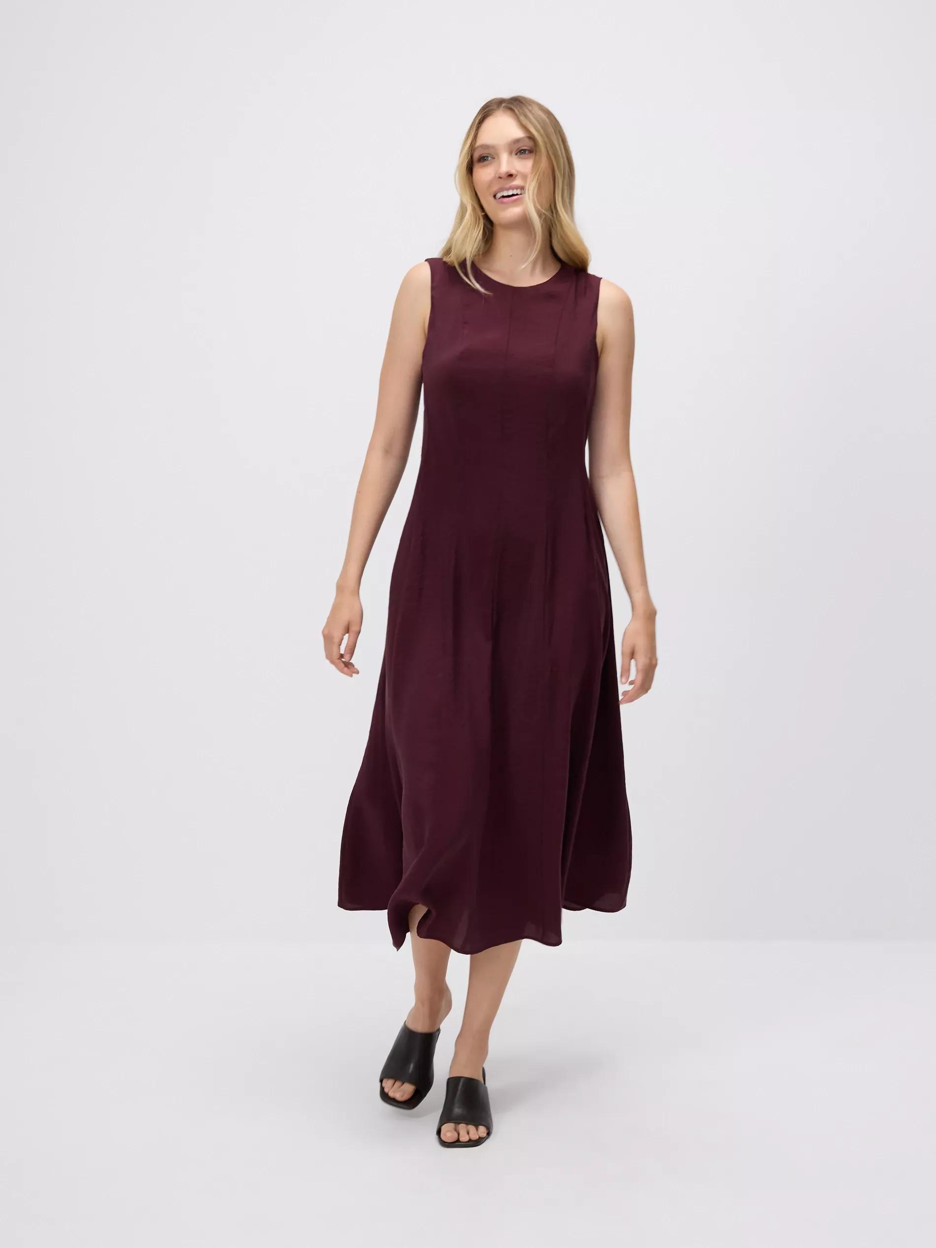 Maroon Modal Rich Midi Dress, , large image number 2