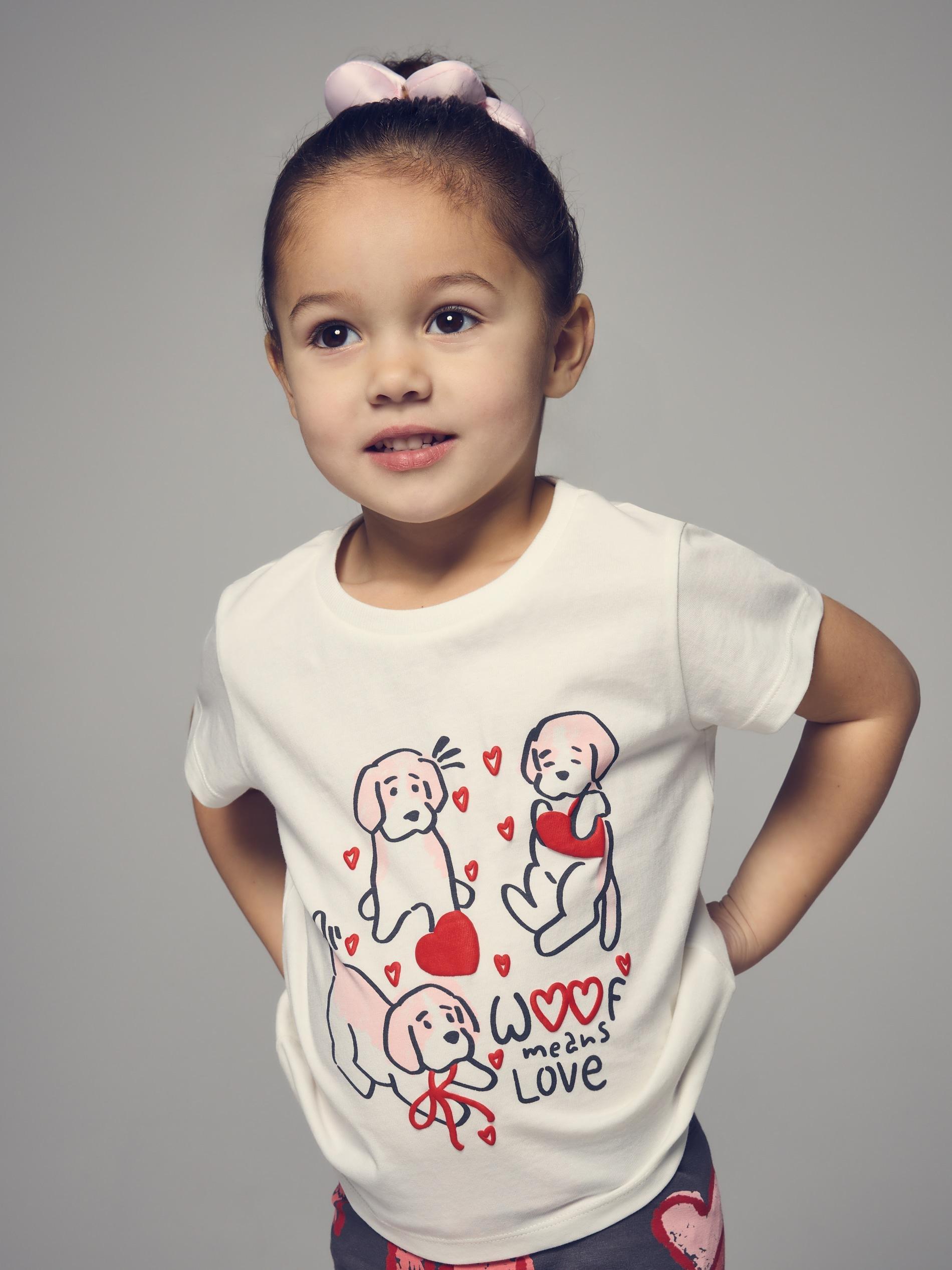 Cream Cotton T-Shirt With Print, Ivory, large image number 1