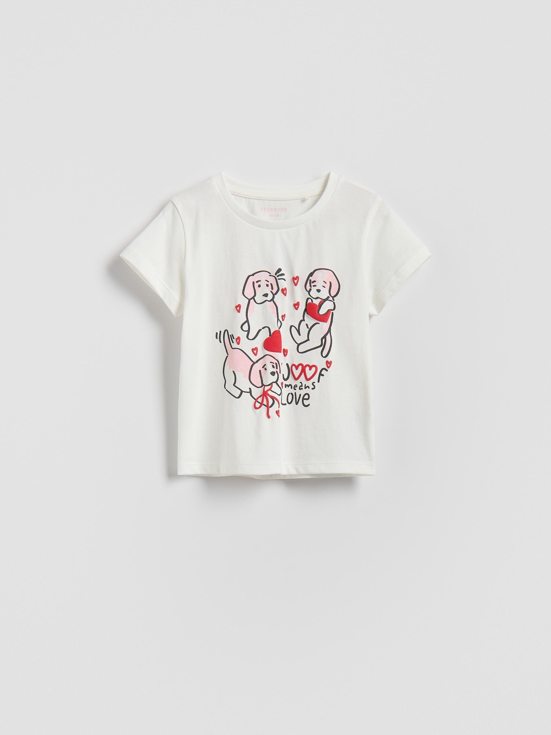 Cream Cotton T-Shirt With Print, Ivory, large image number 2