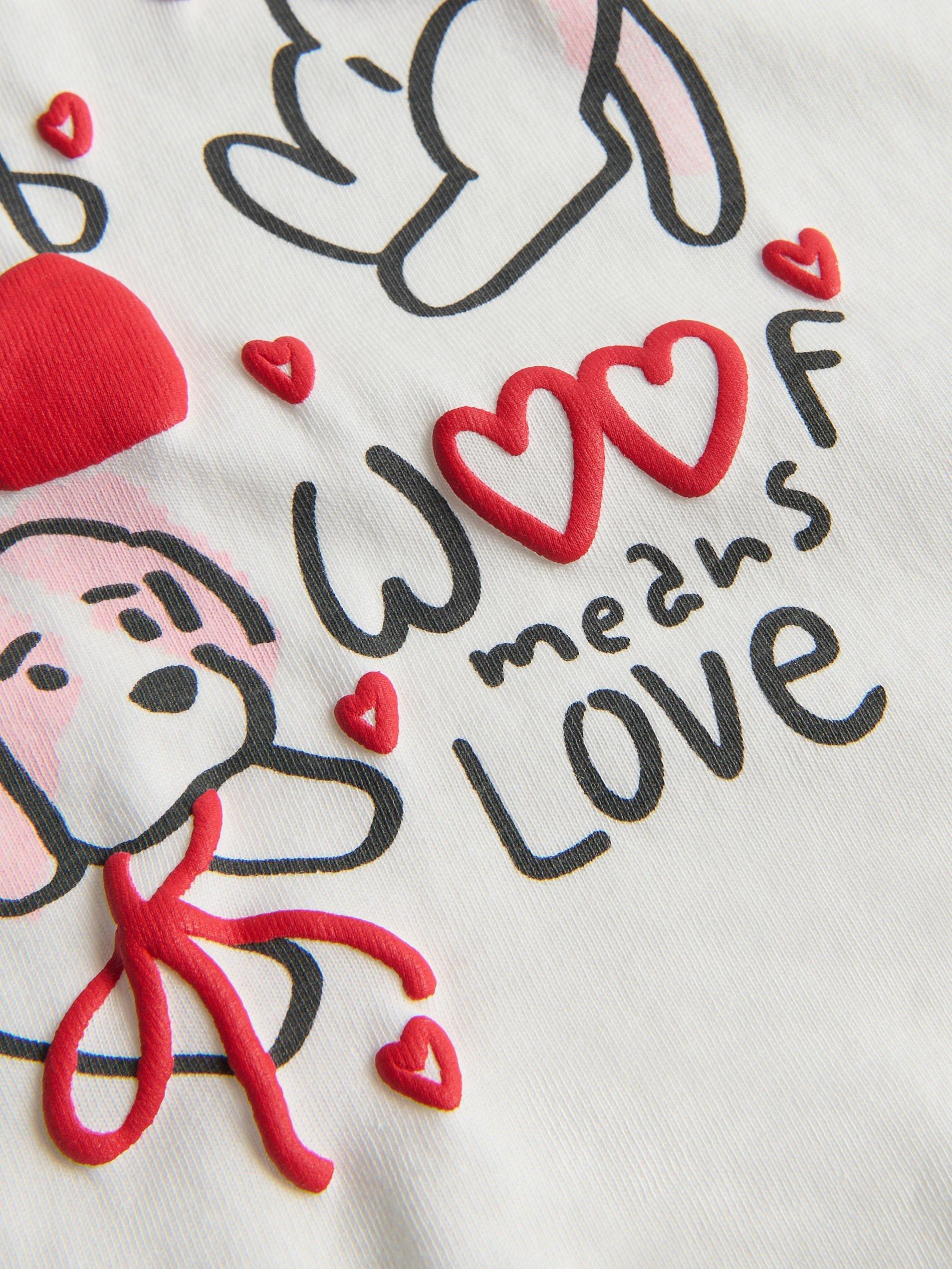 Cream Cotton T-Shirt With Print, Ivory, large image number 3