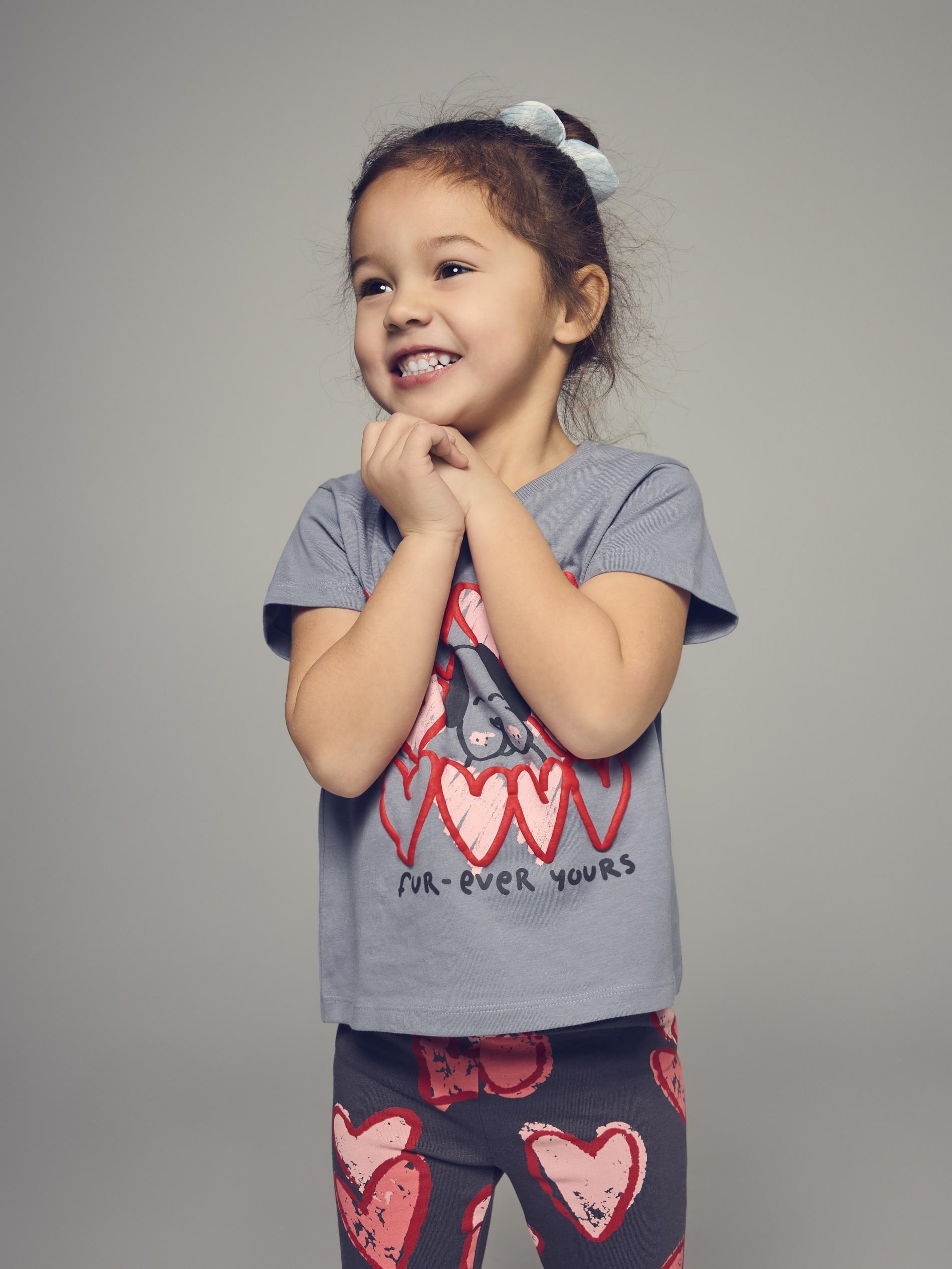 Grey Cotton T-Shirt With Print, Light grey, medium