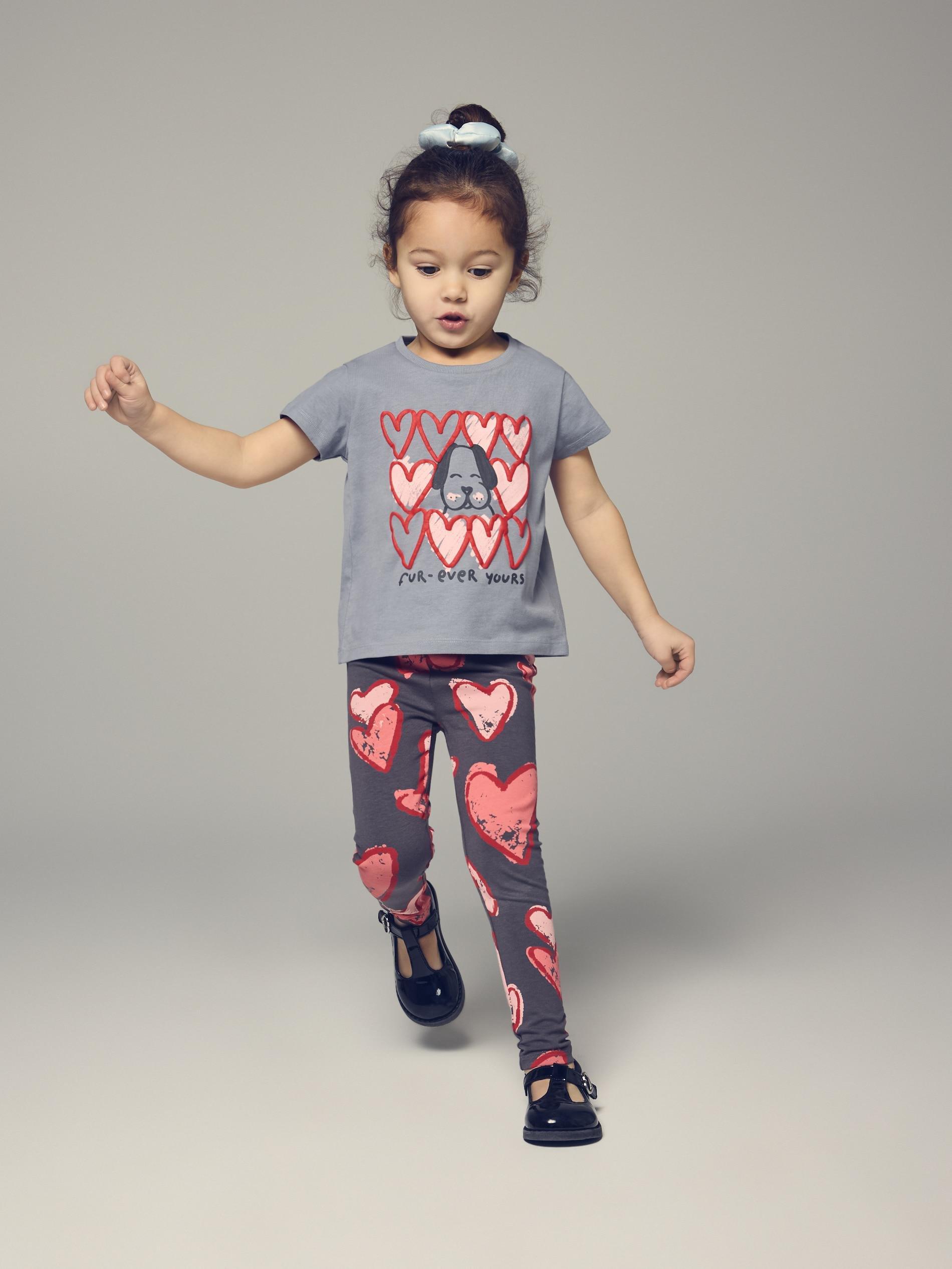 Grey Cotton T-Shirt With Print, Light grey, medium