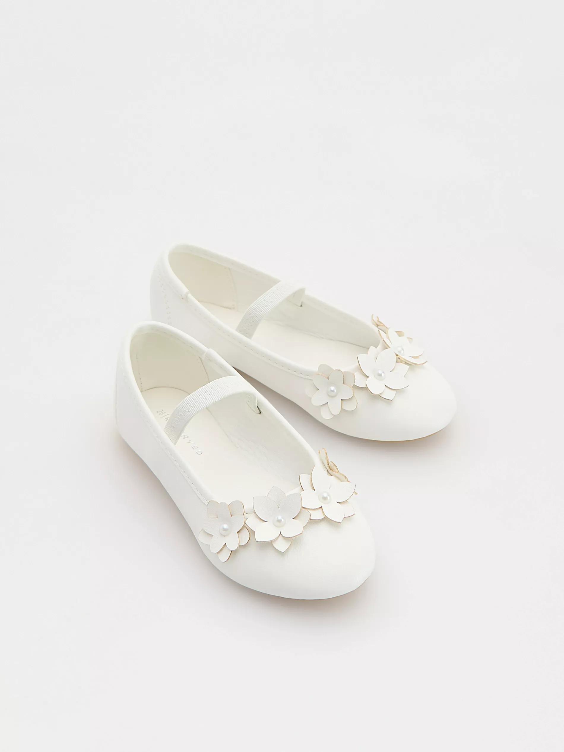 White White Ballet Flats, , large image number 1