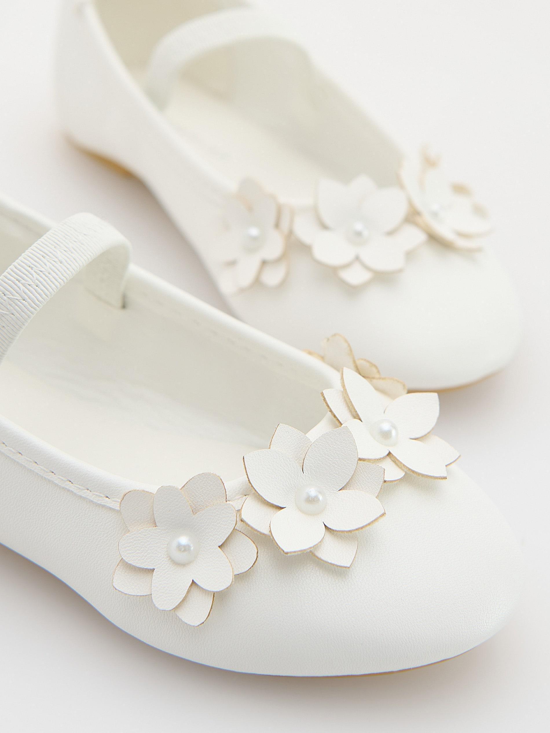 White White Ballet Flats, , large image number 3