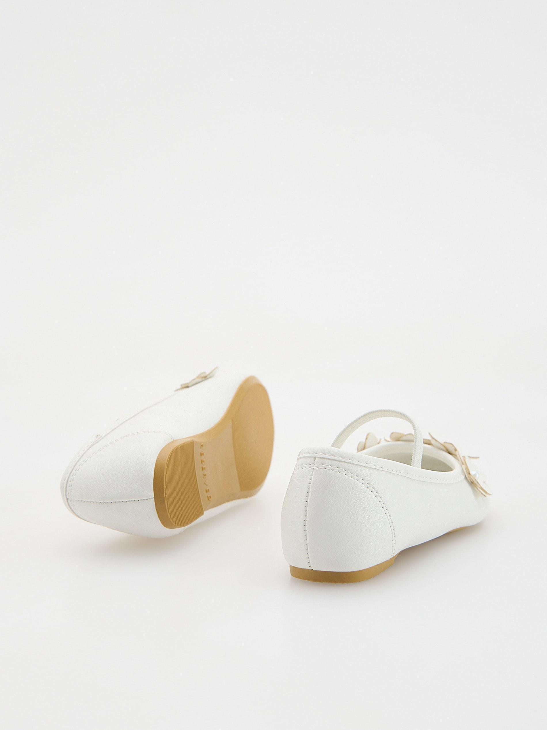 White White Ballet Flats, , large image number 4
