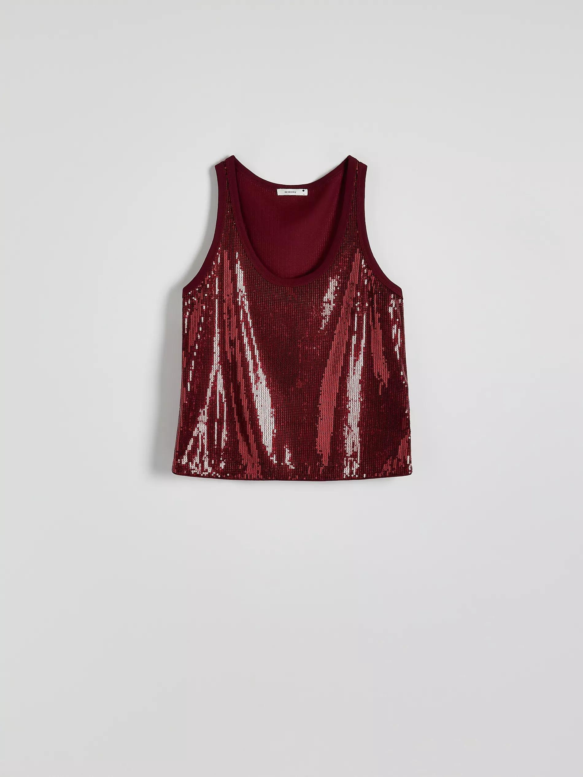 Maroon Sequin Top, , large image number 5