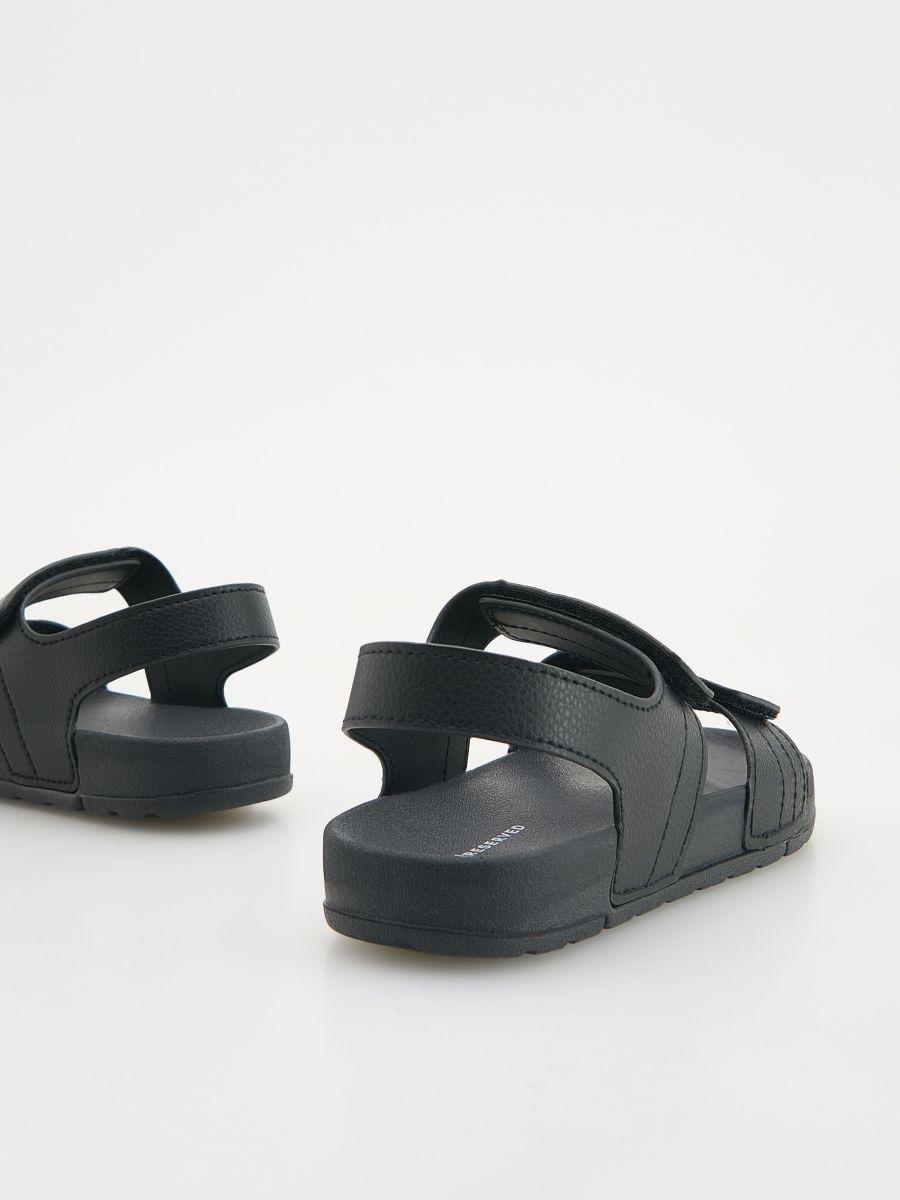Black Sandals With Velcro Fastening, Black, large image number 2