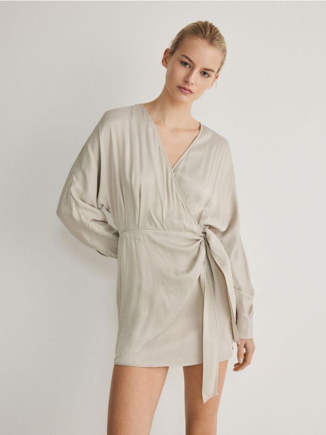White V-Neck Mini Dress, , large image number 0