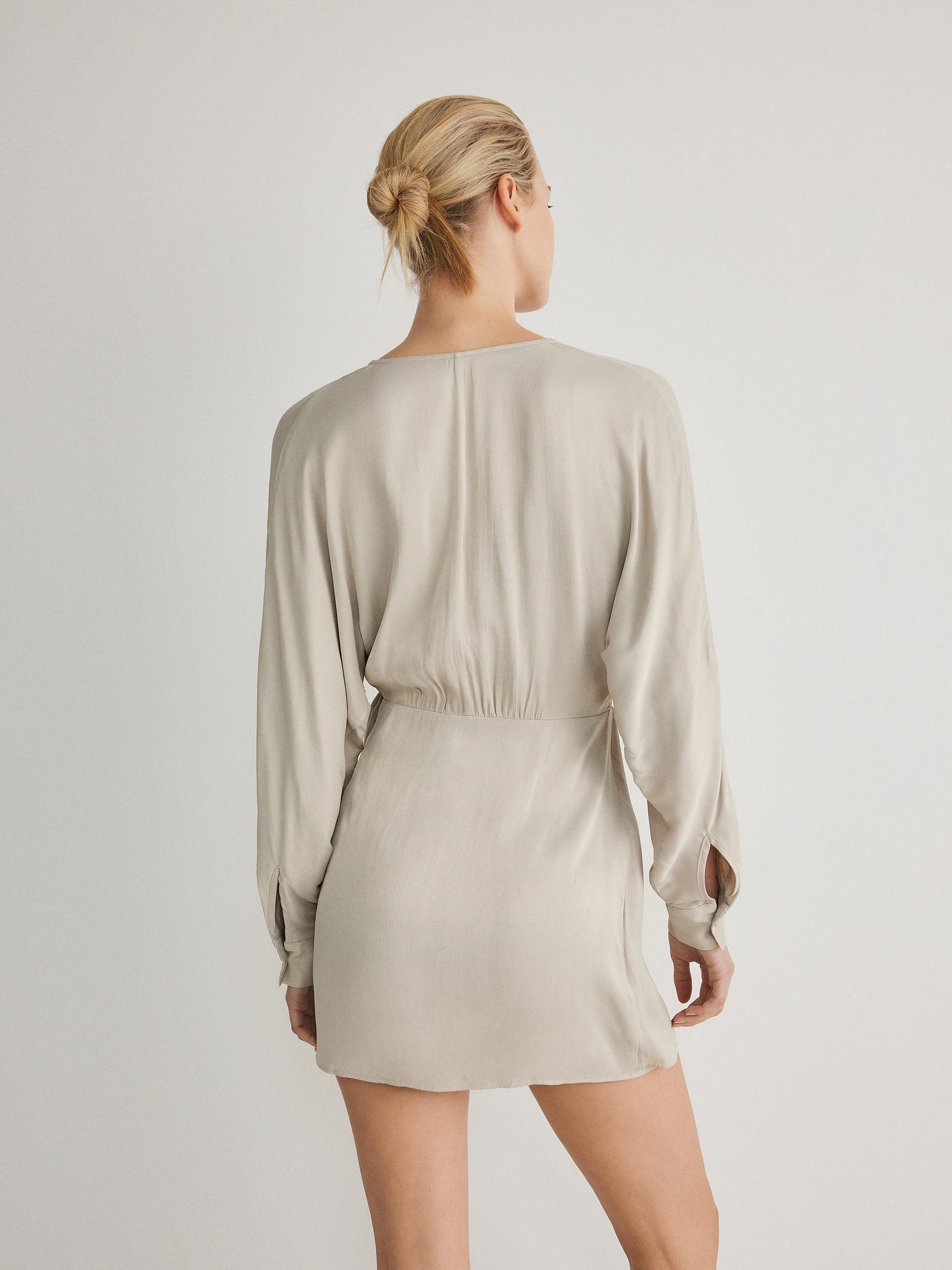 White V-Neck Mini Dress, , large image number 4