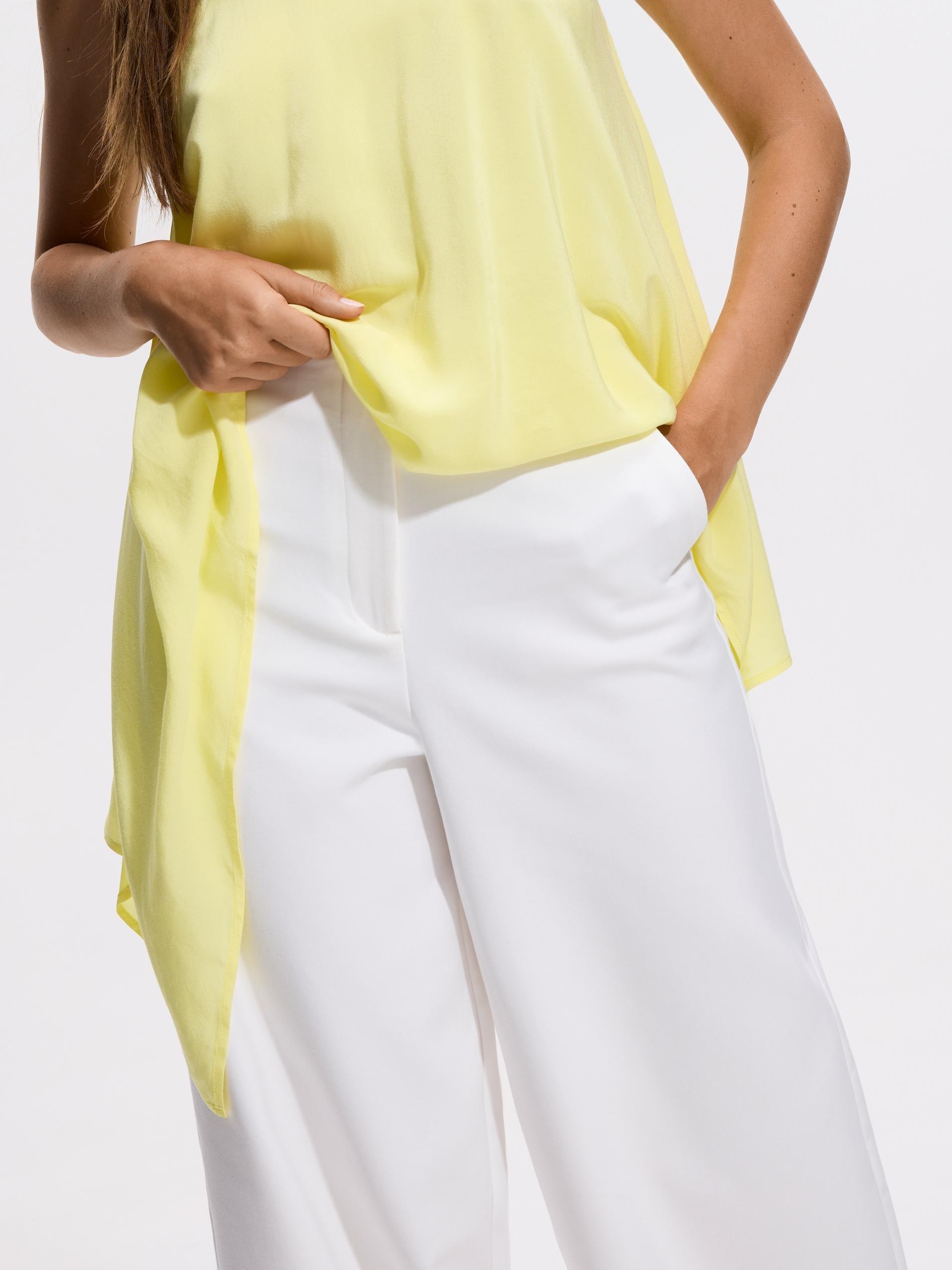 White Barrel Leg Trousers, White, medium