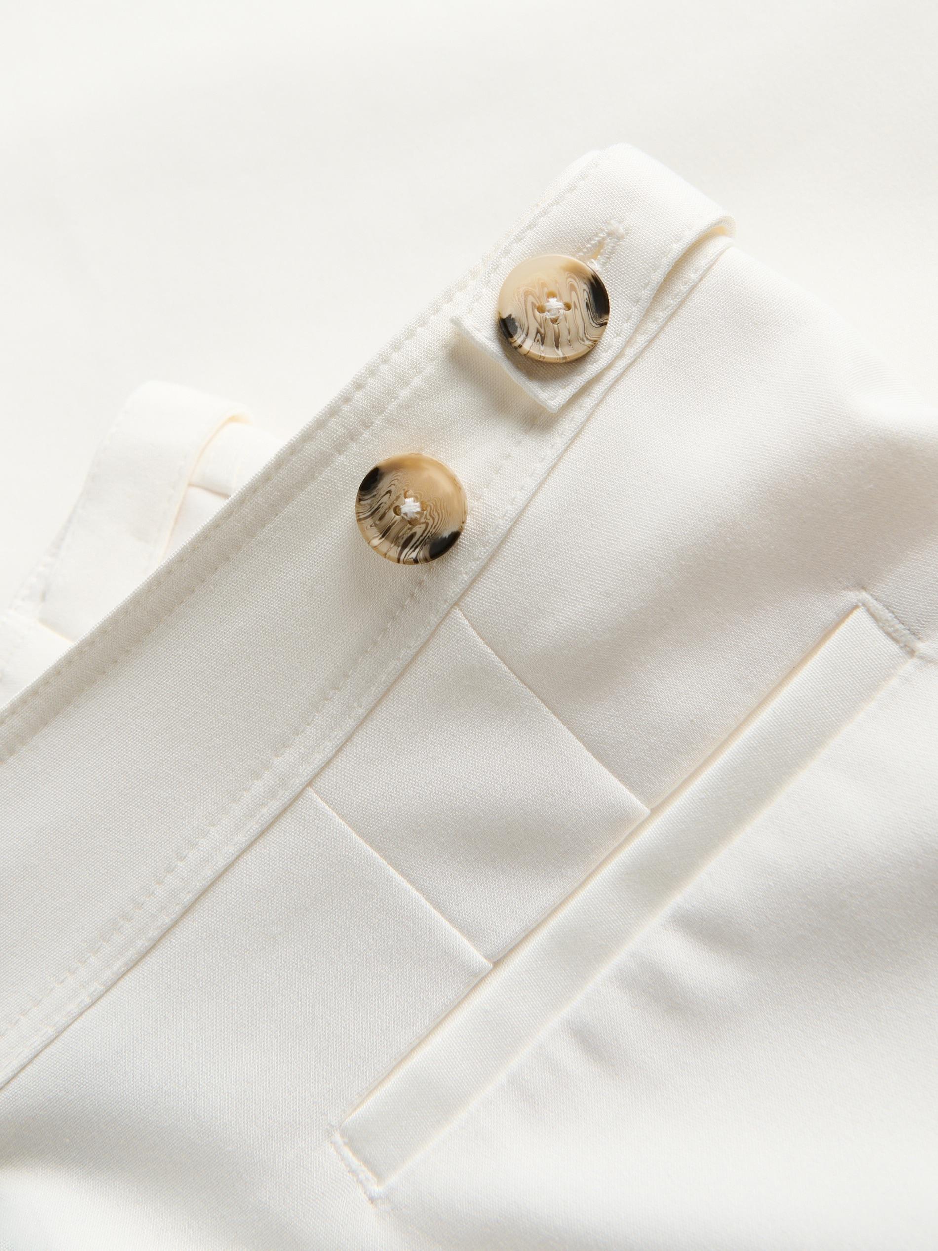 White Barrel Leg Trousers, White, large image number 6