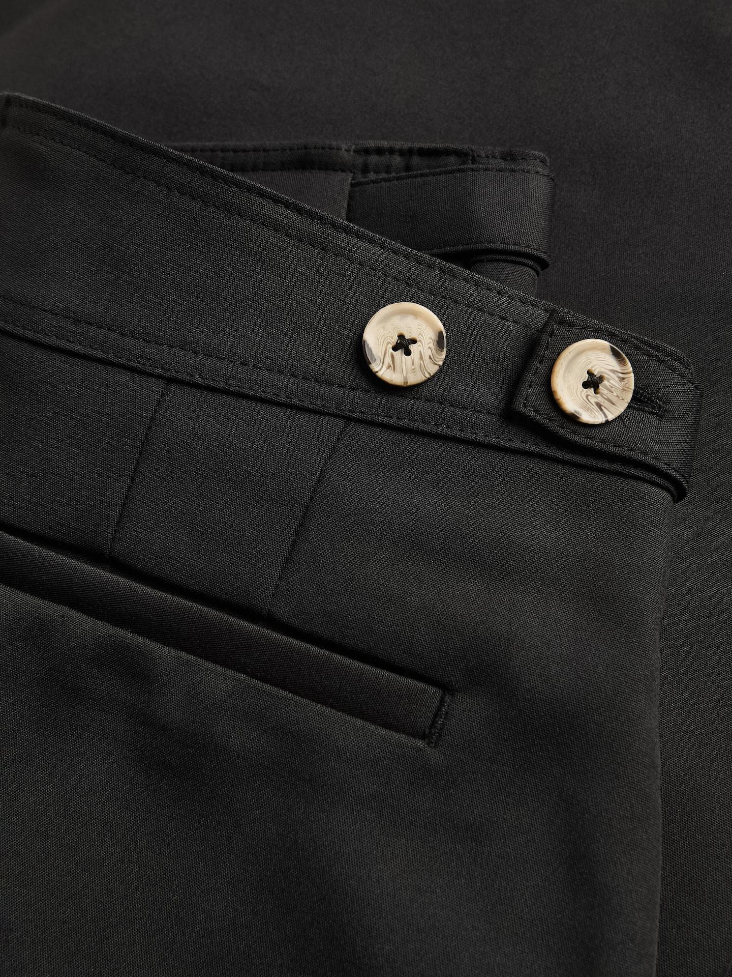 Black Barrel Leg Trousers, Black, large image number 4