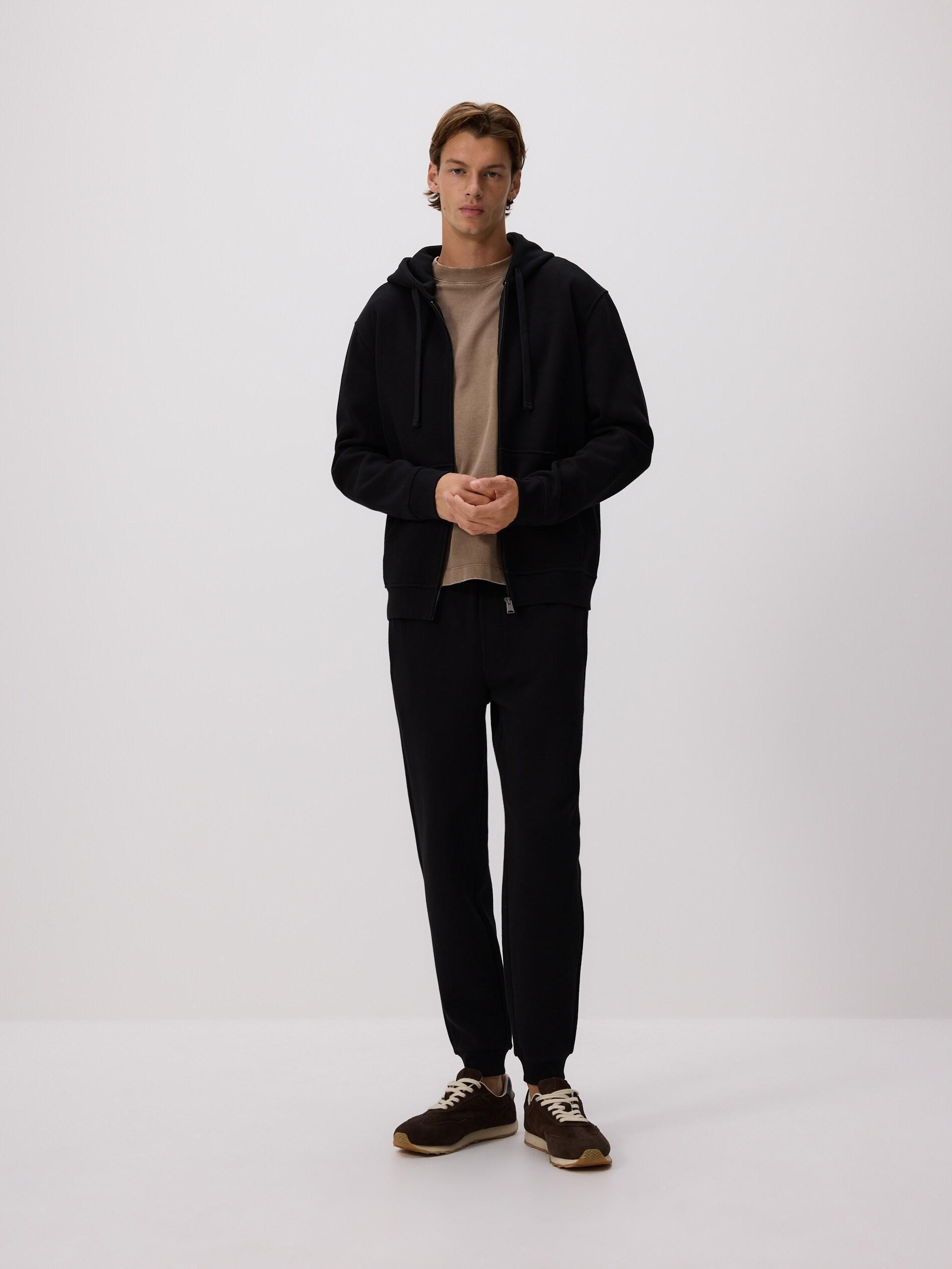 Black Regular Fit Hoodie, Black, medium