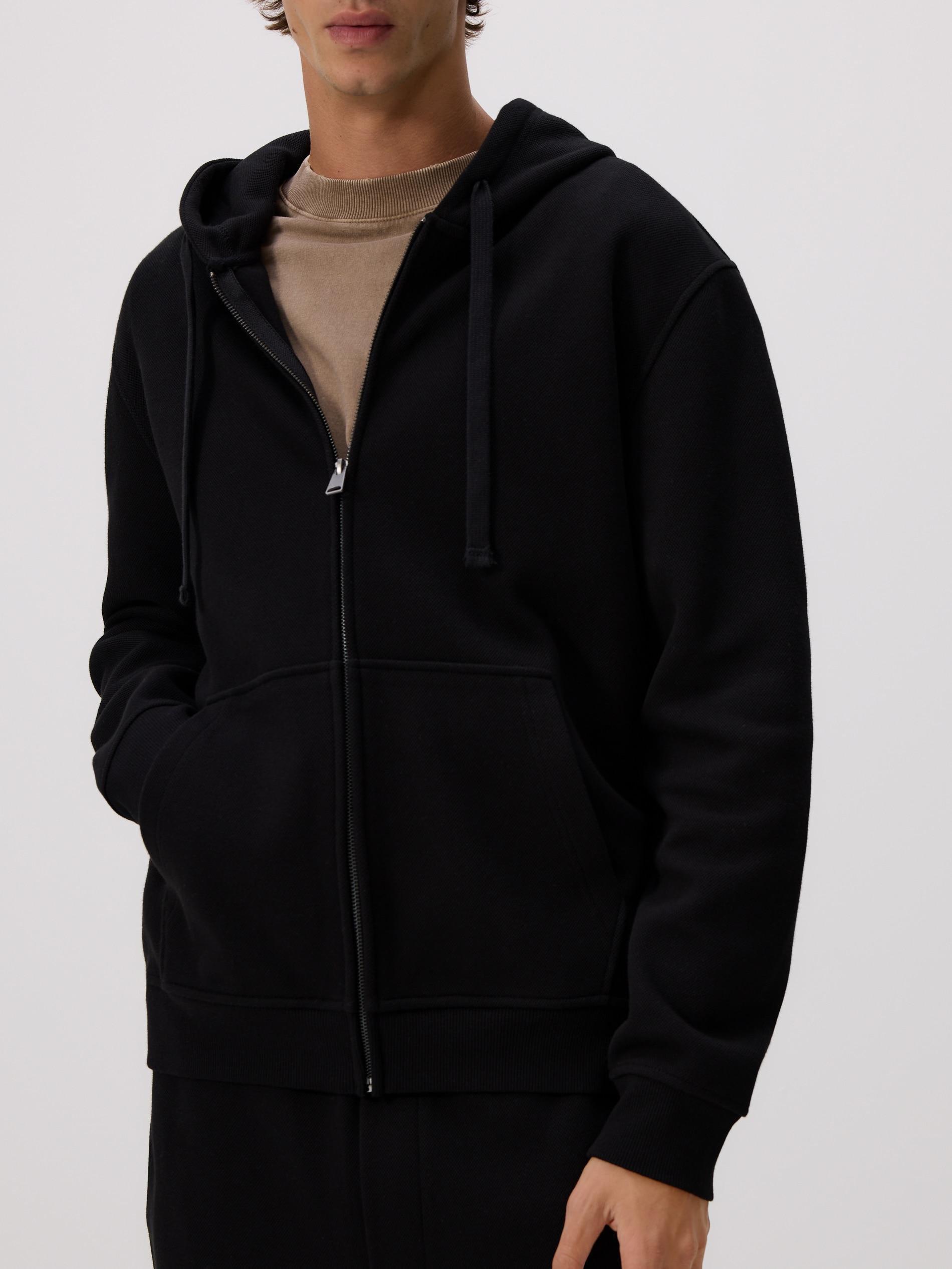 Black Regular Fit Hoodie, Black, large image number 1