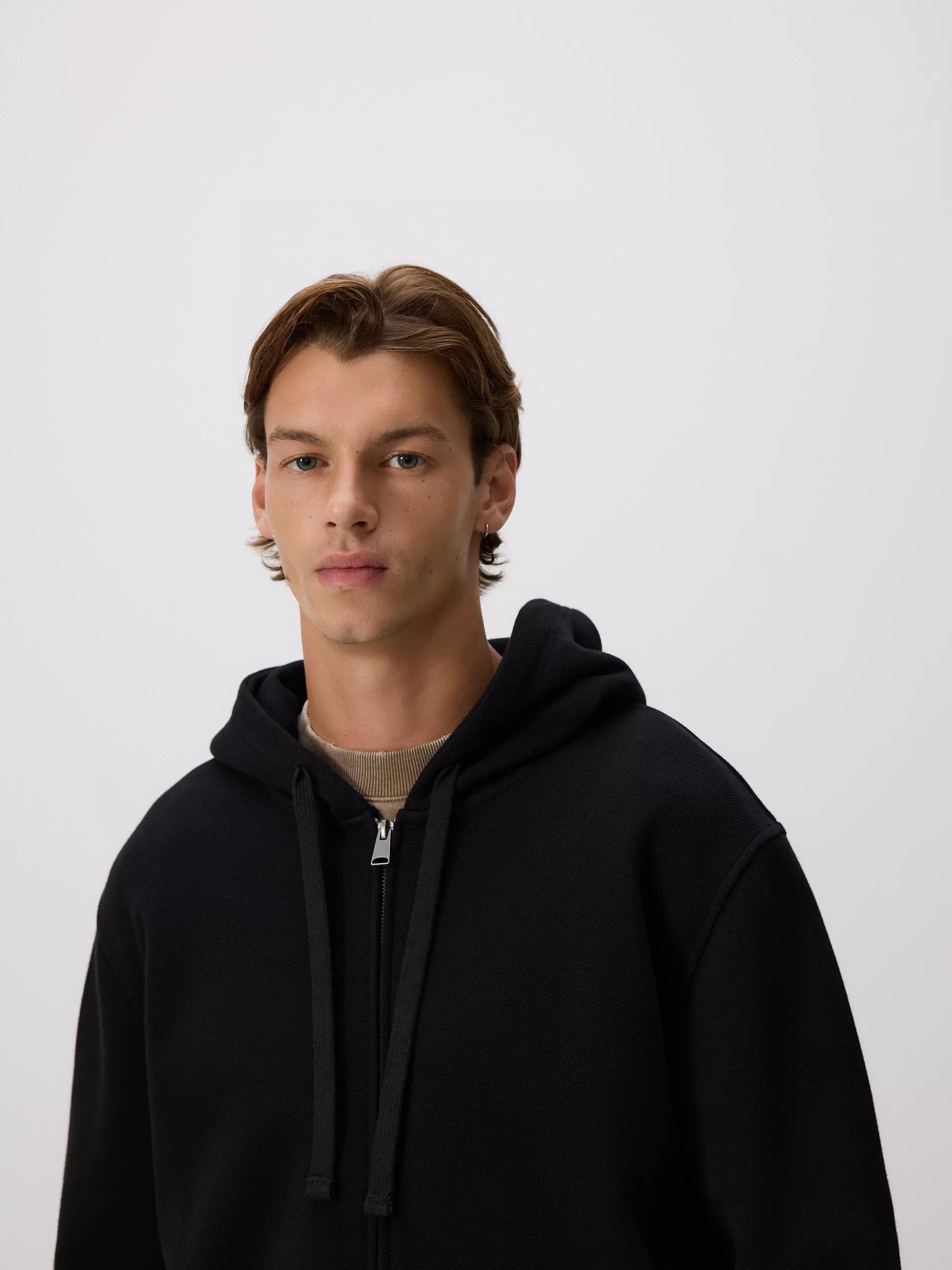 Black Regular Fit Hoodie, Black, large image number 2