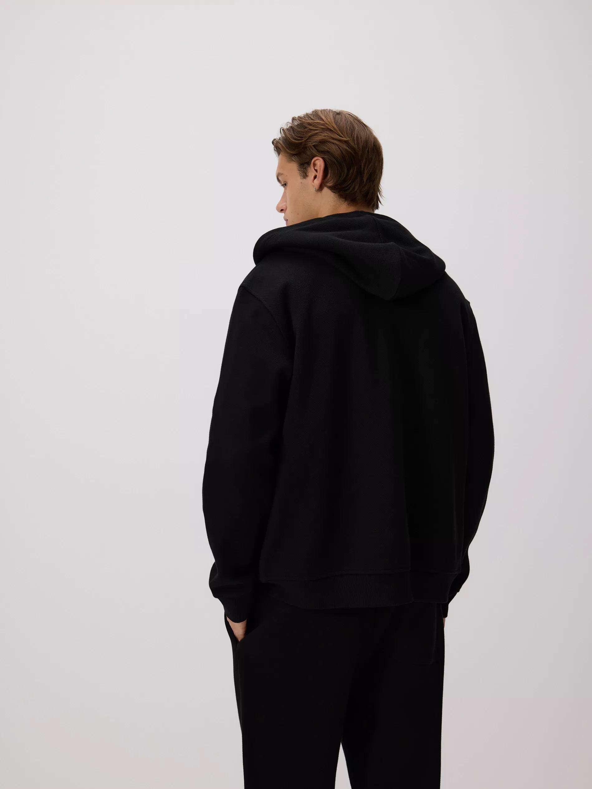 Black Regular Fit Hoodie, Black, large image number 3