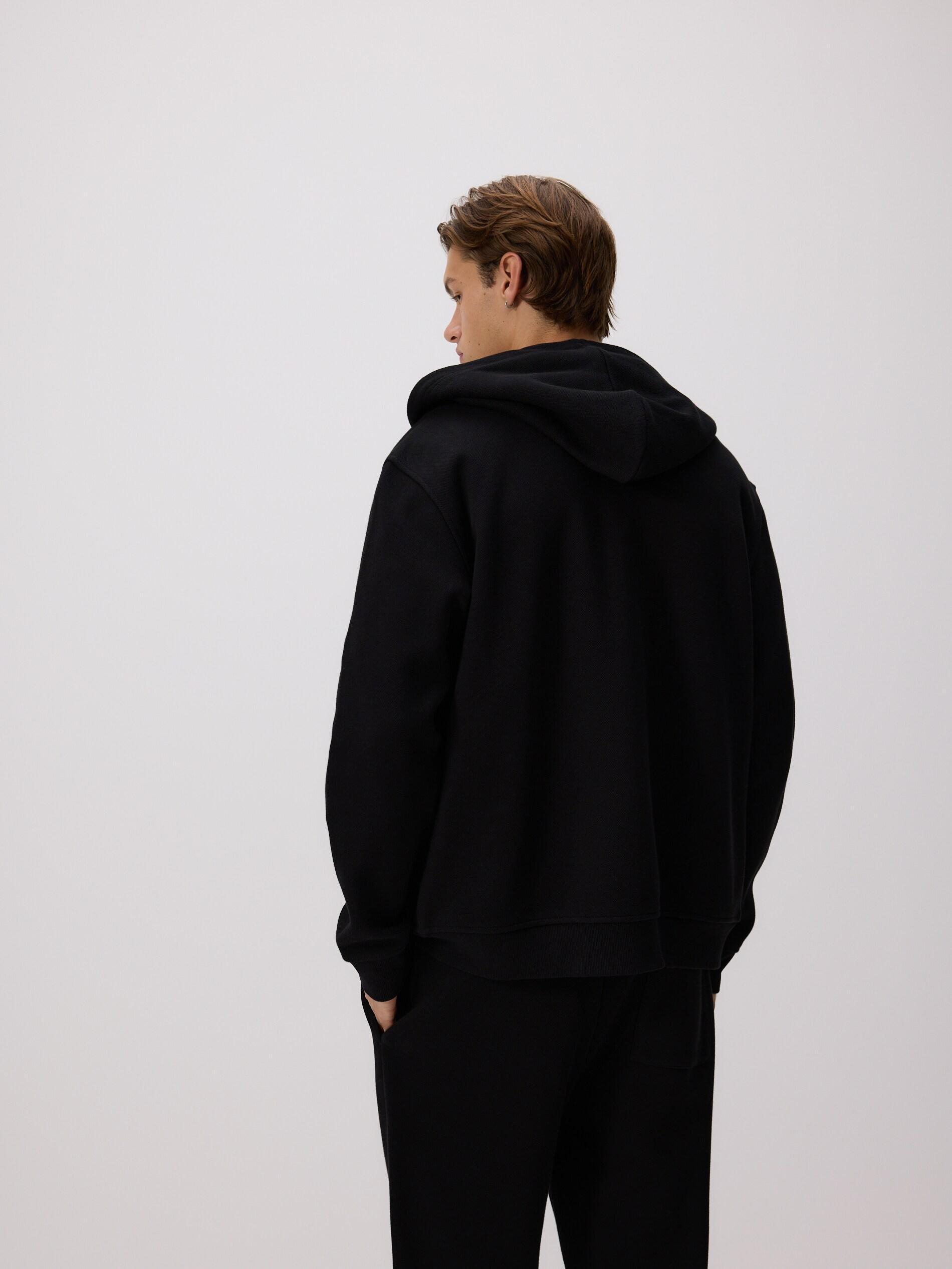 Black Regular Fit Hoodie, Black, large image number 3