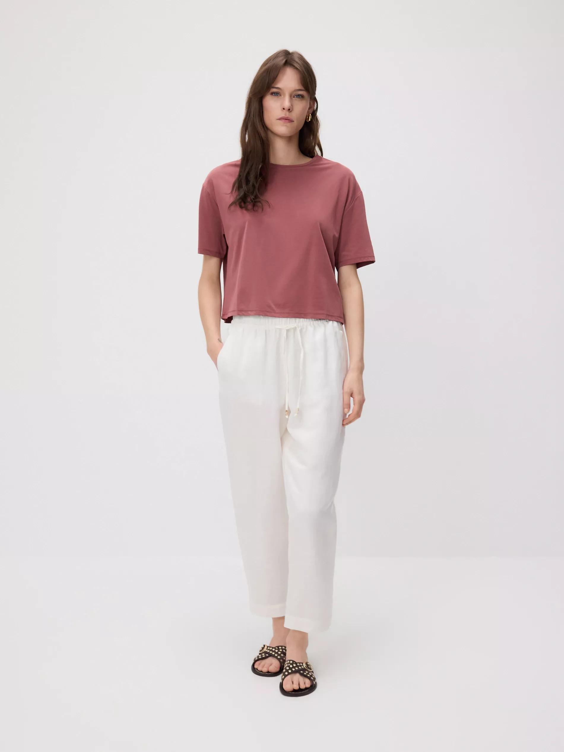 White Linen Rich Joggers, , large image number 1