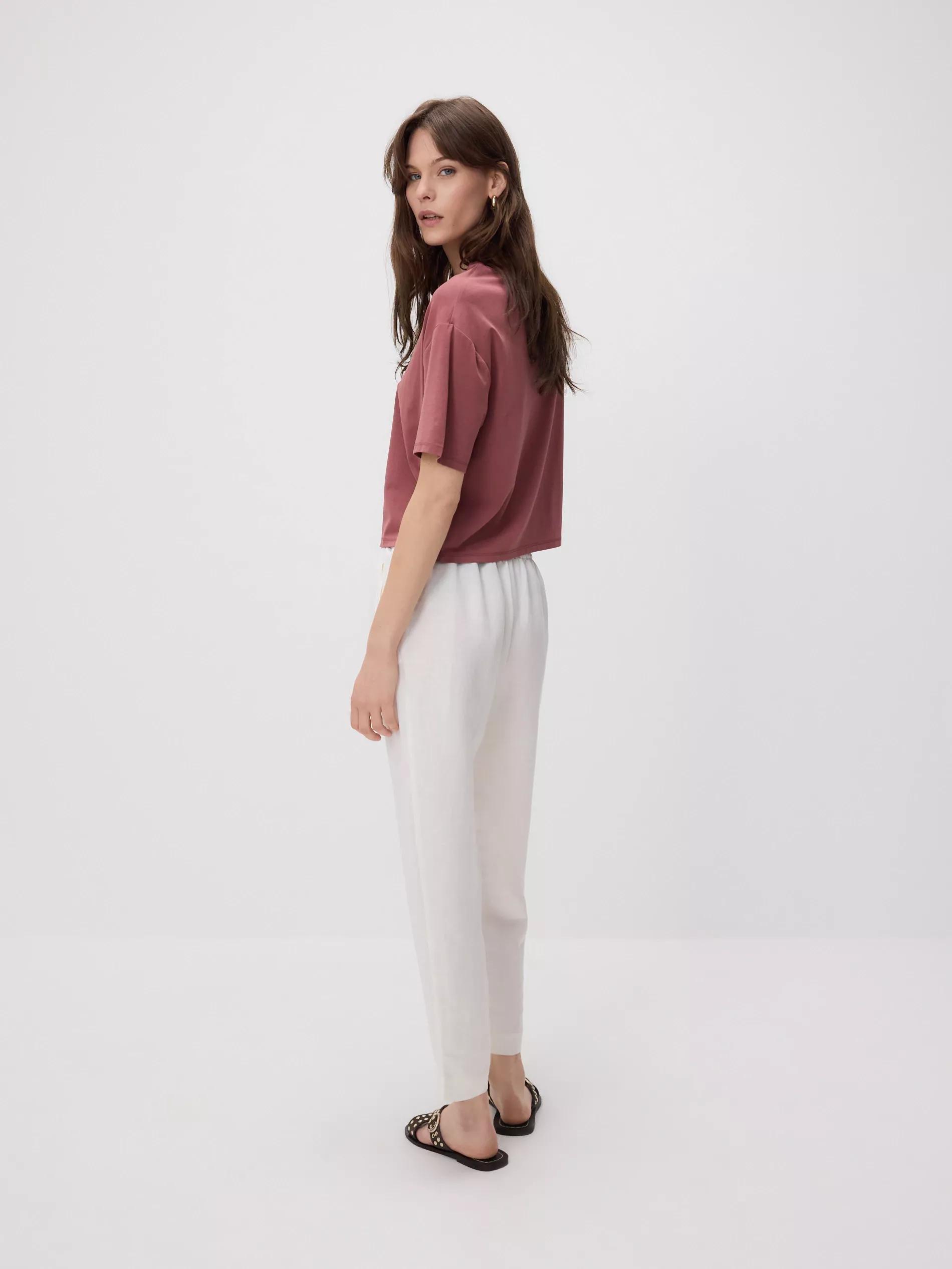 White Linen Rich Joggers, , large image number 2