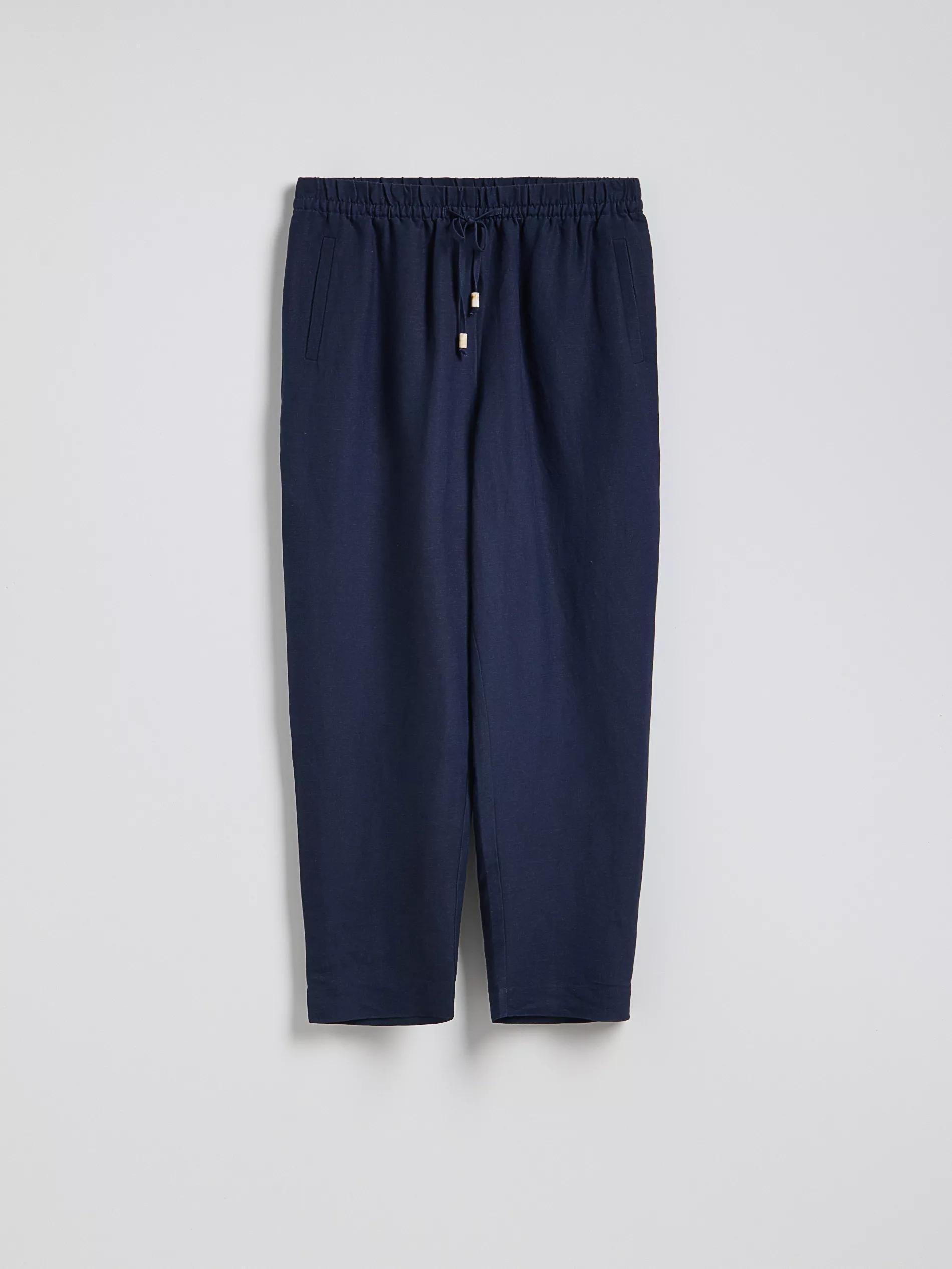 Navy Linen Rich Joggers, , large image number 5