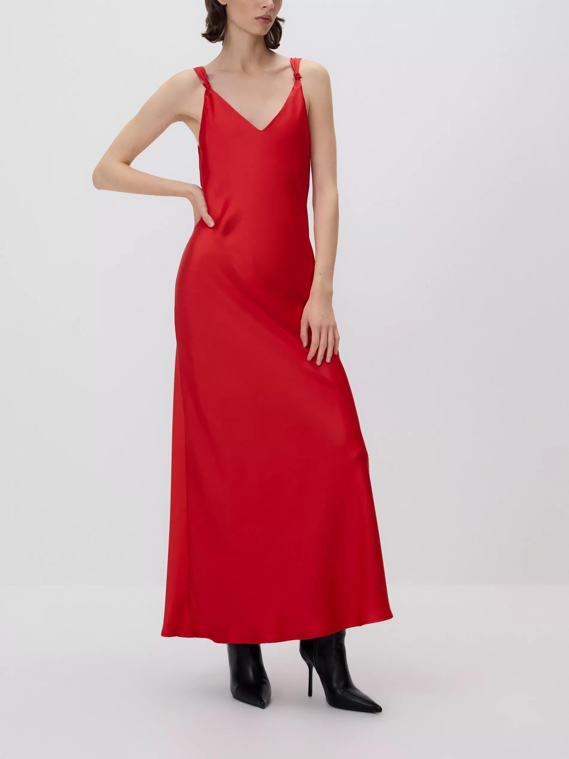 Red Cami Strap Maxi Dress, Red, large image number 1