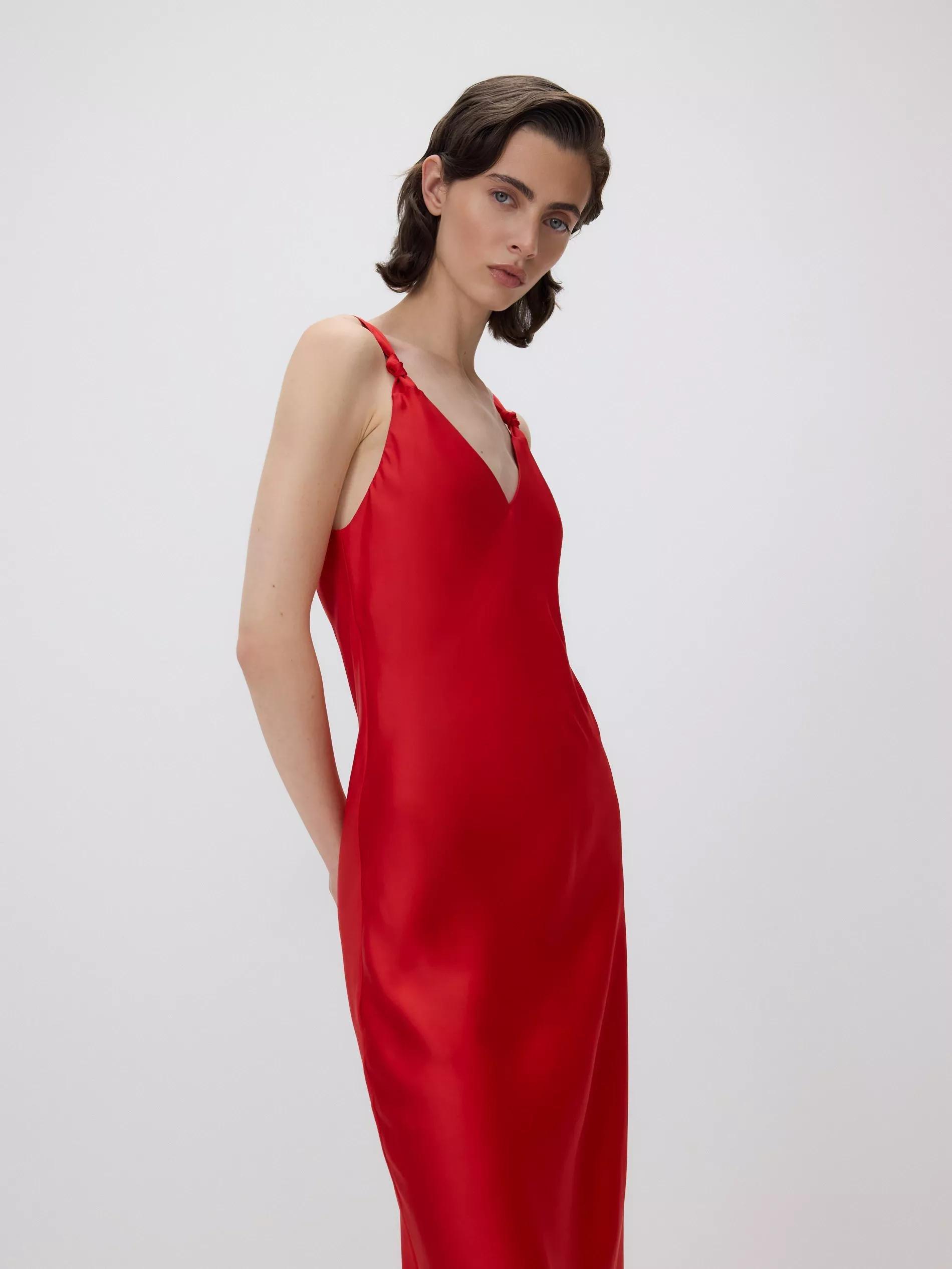 Red Cami Strap Maxi Dress, Red, large image number 2