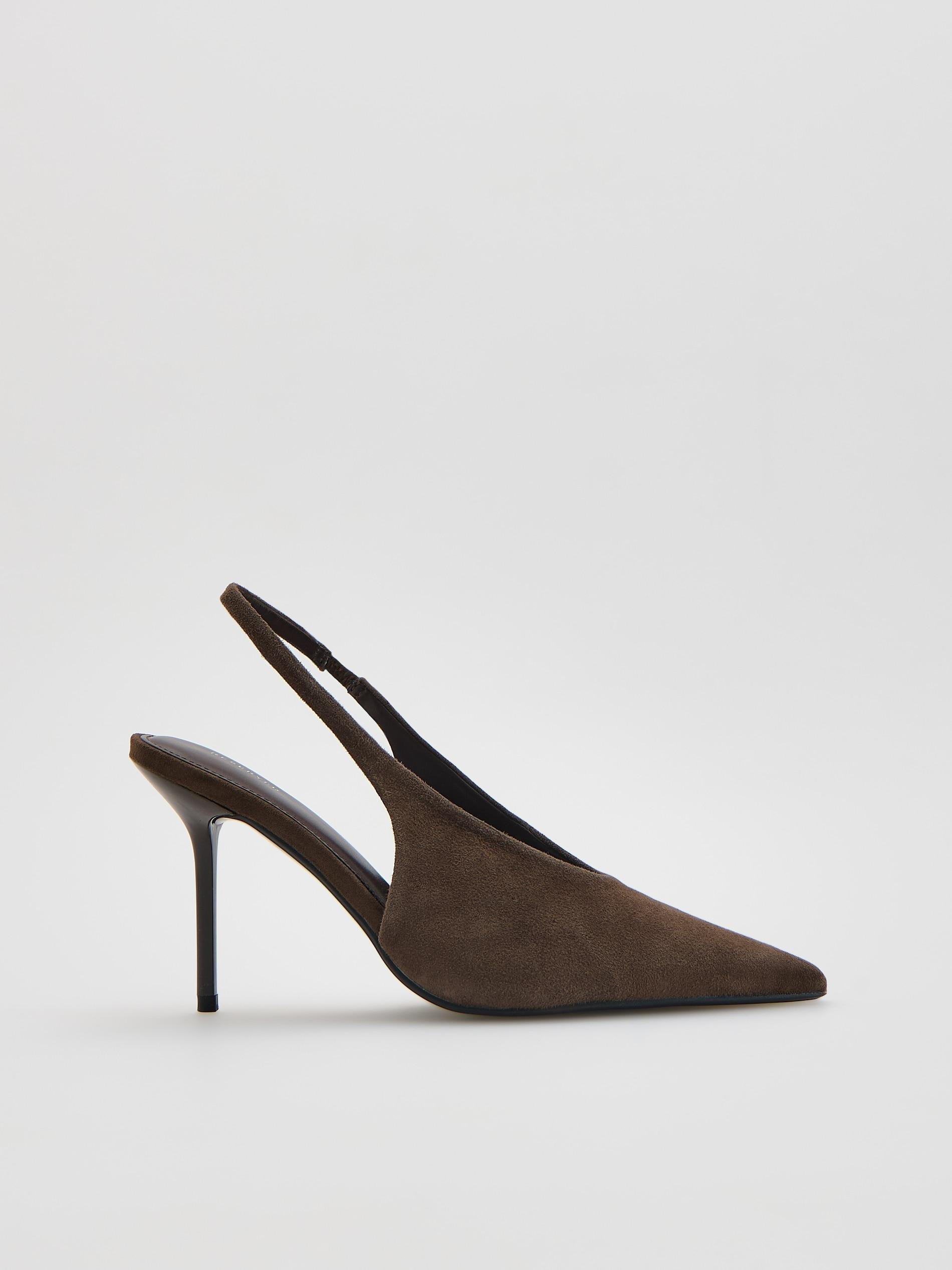 Brown Sheepskin Pumps, Brown, large image number 1