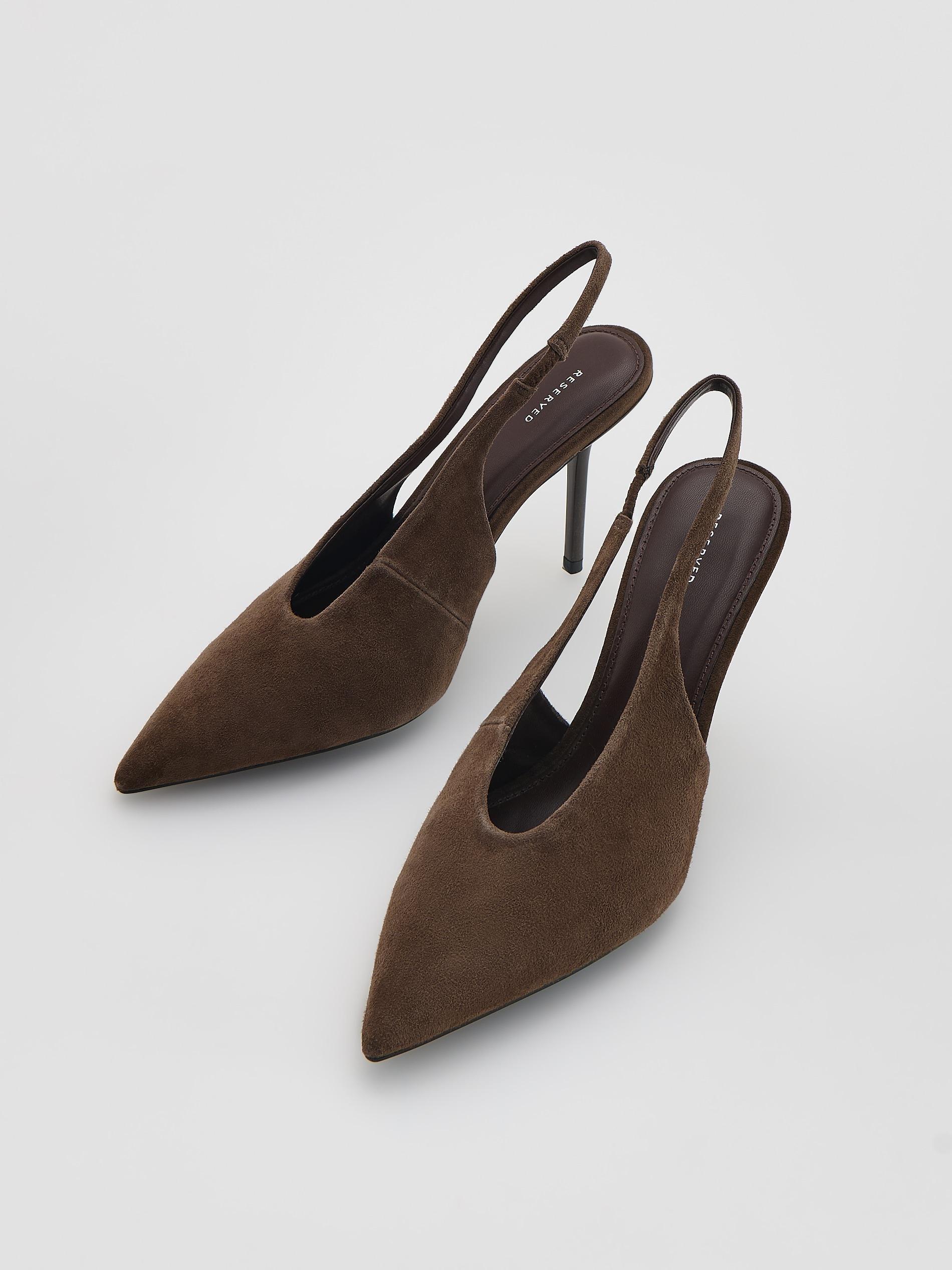 Brown Sheepskin Pumps, Brown, large image number 2