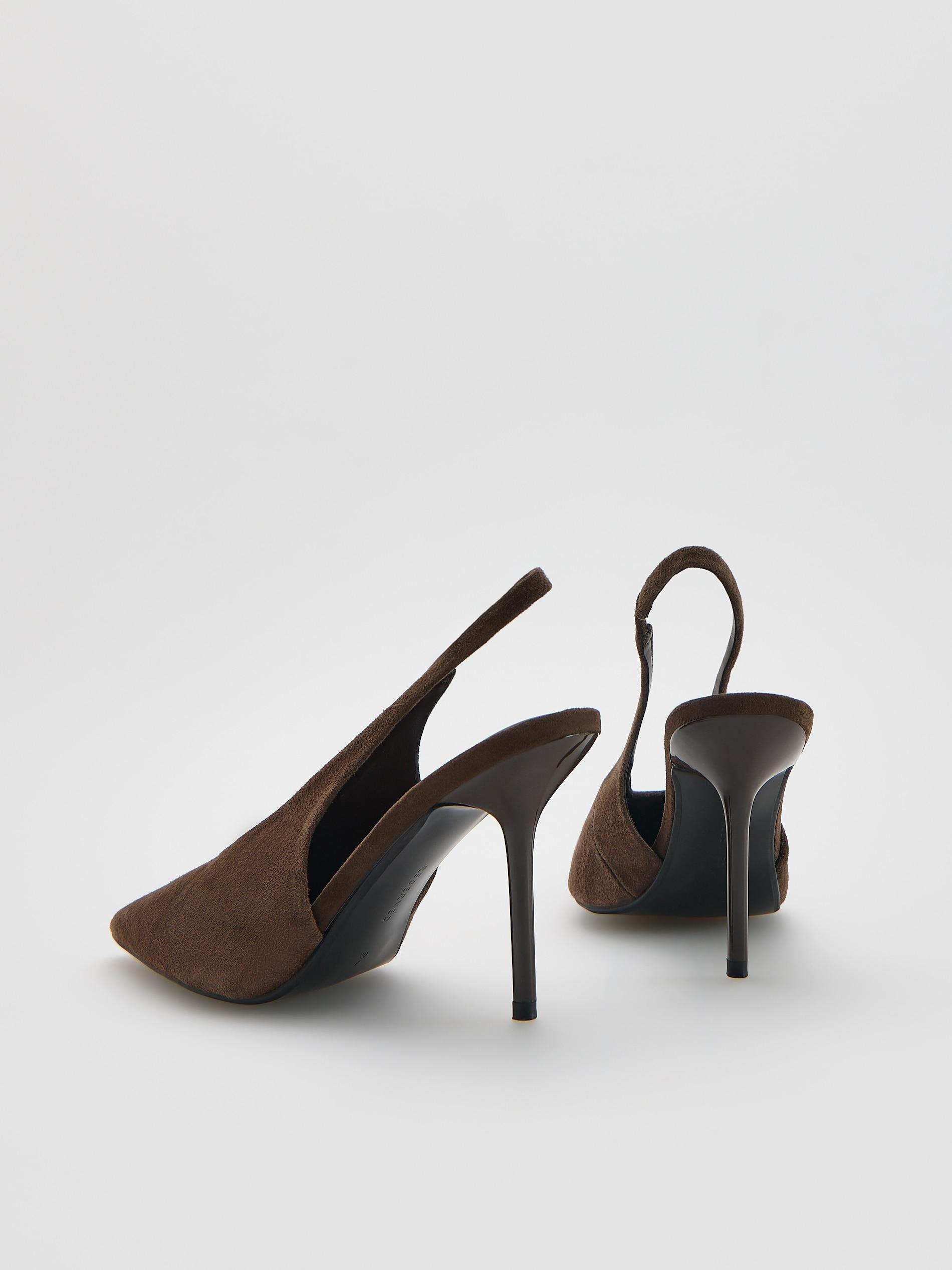 Brown Sheepskin Pumps, Brown, large image number 3