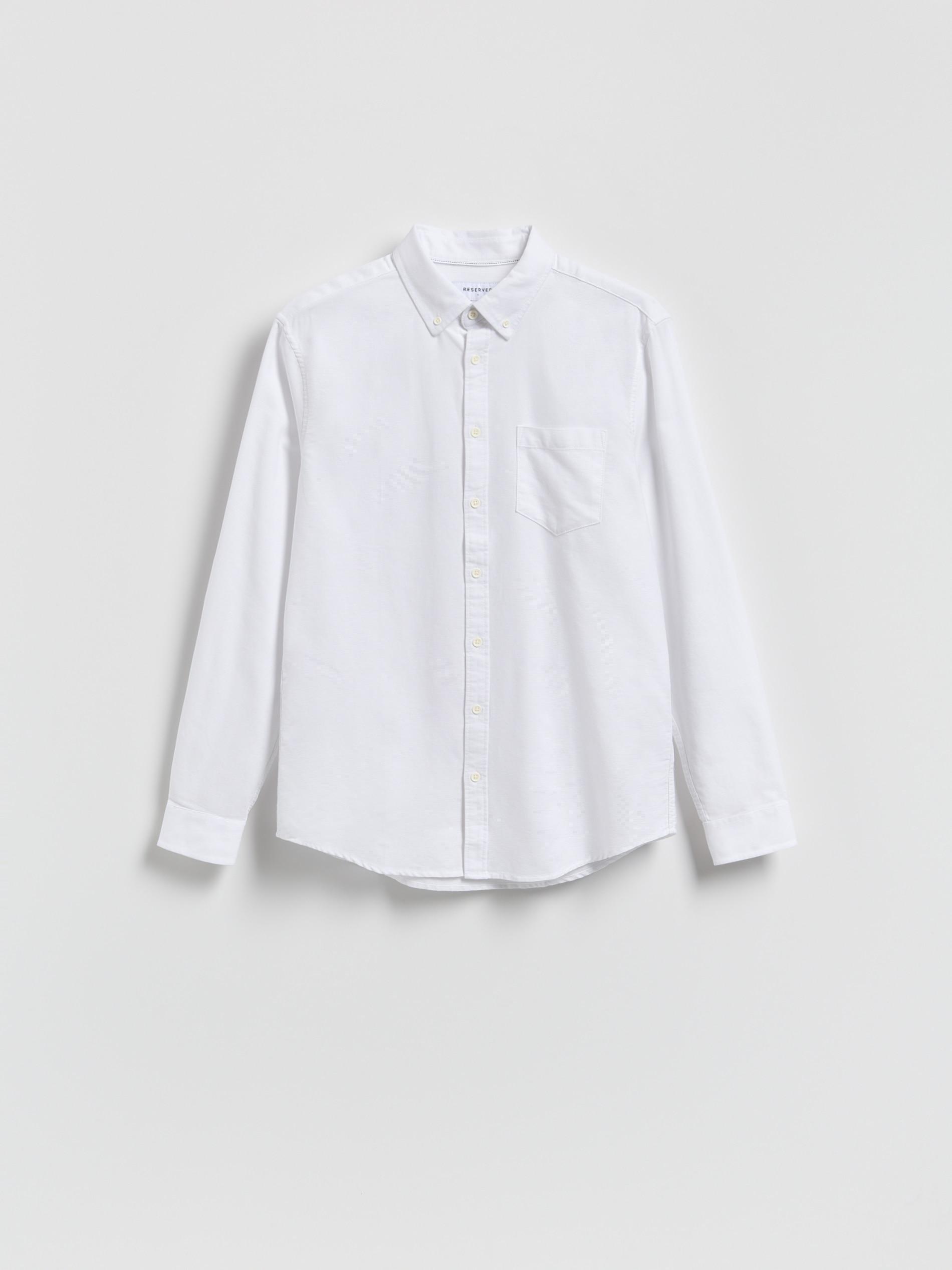 White Slim Fit Cotton Rich Shirt, White, large image number 3