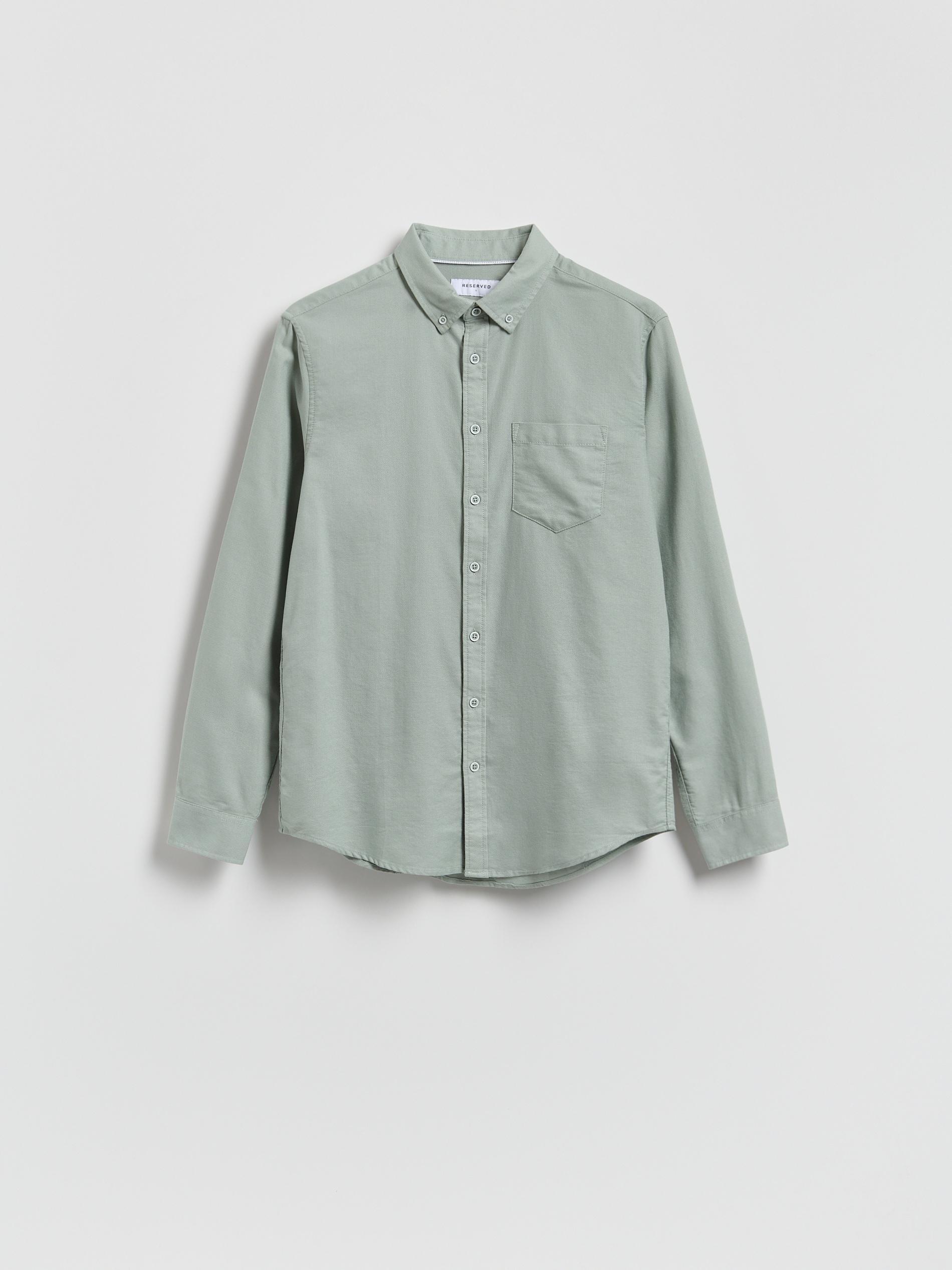 Green Slim Fit Cotton Rich Shirt, Green, large image number 3