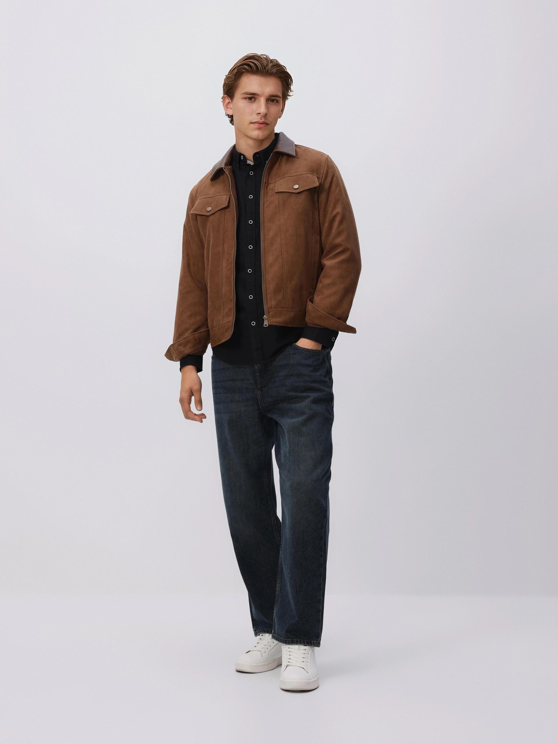 Black Slim Fit Cotton Rich Shirt, Black, medium