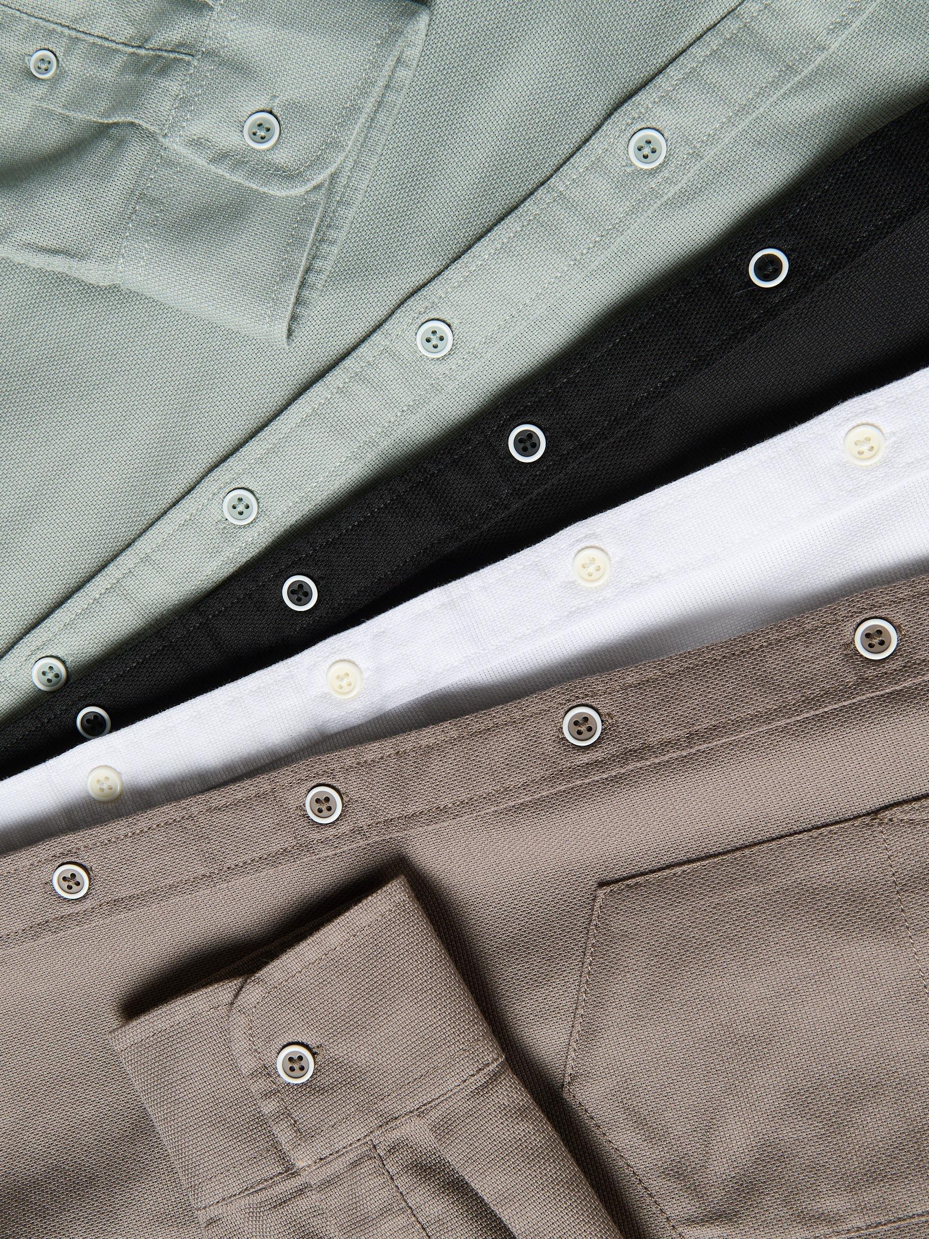 Black Slim Fit Cotton Rich Shirt, Black, large image number 4