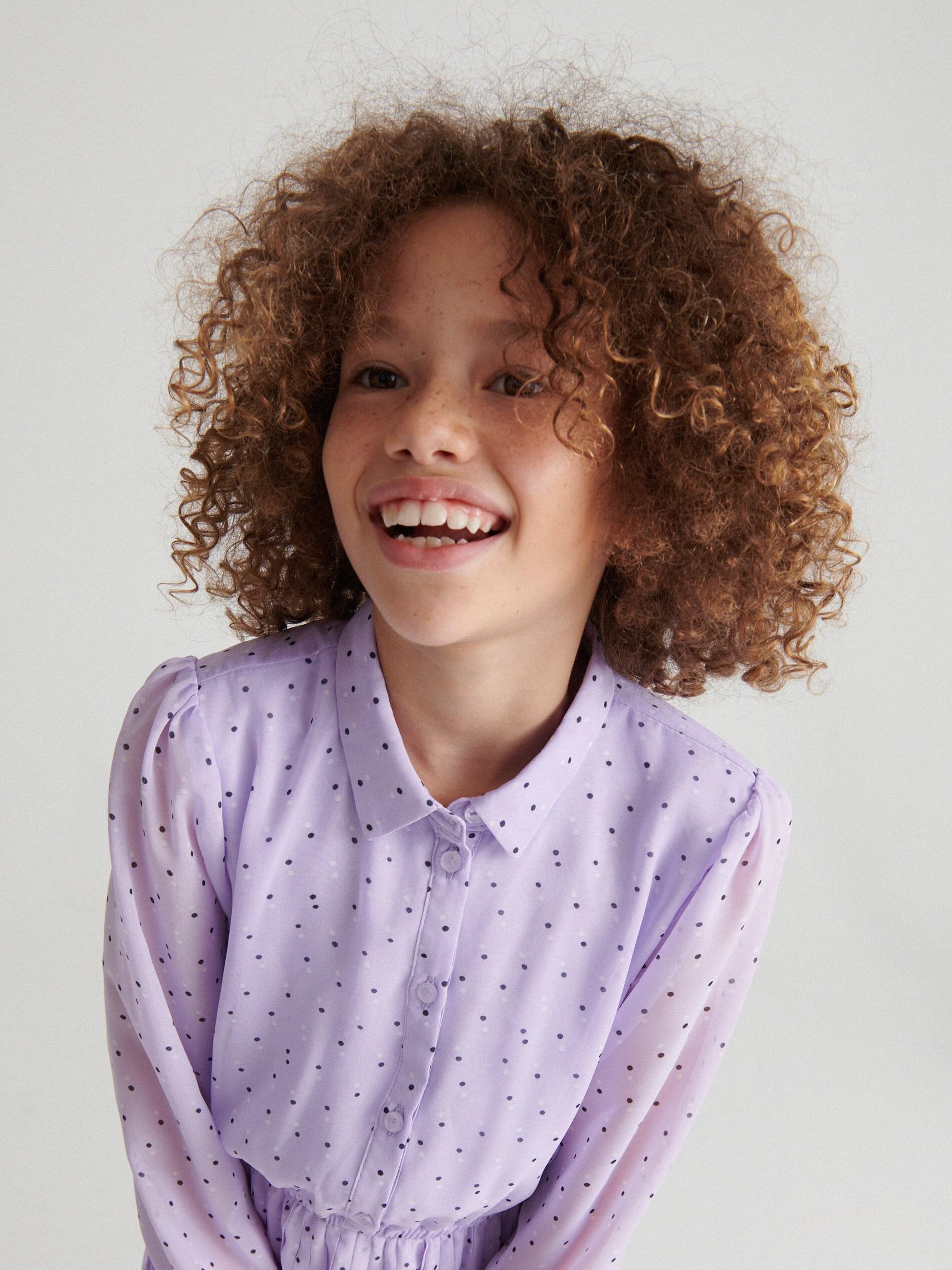 Lavender Polka Dot Dress, Kids Girl, , large image number 1