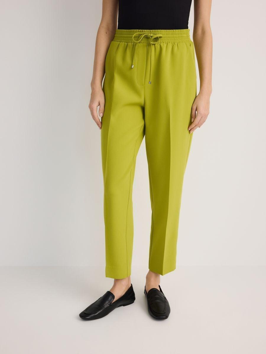 Green Viscose-Blend Jogger Trousers, Green, medium