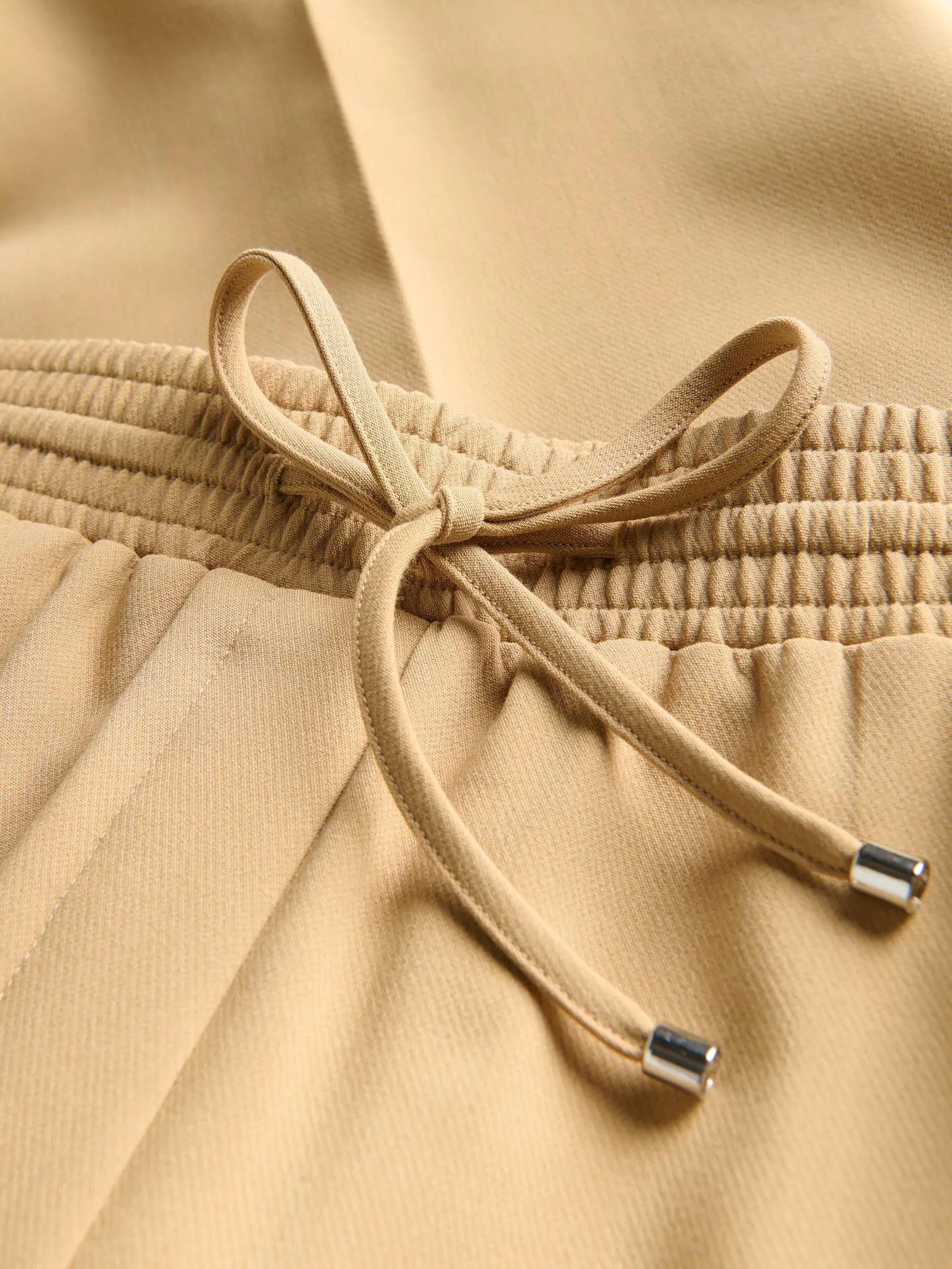 Brown Elastic Waist Trousers, , large image number 5