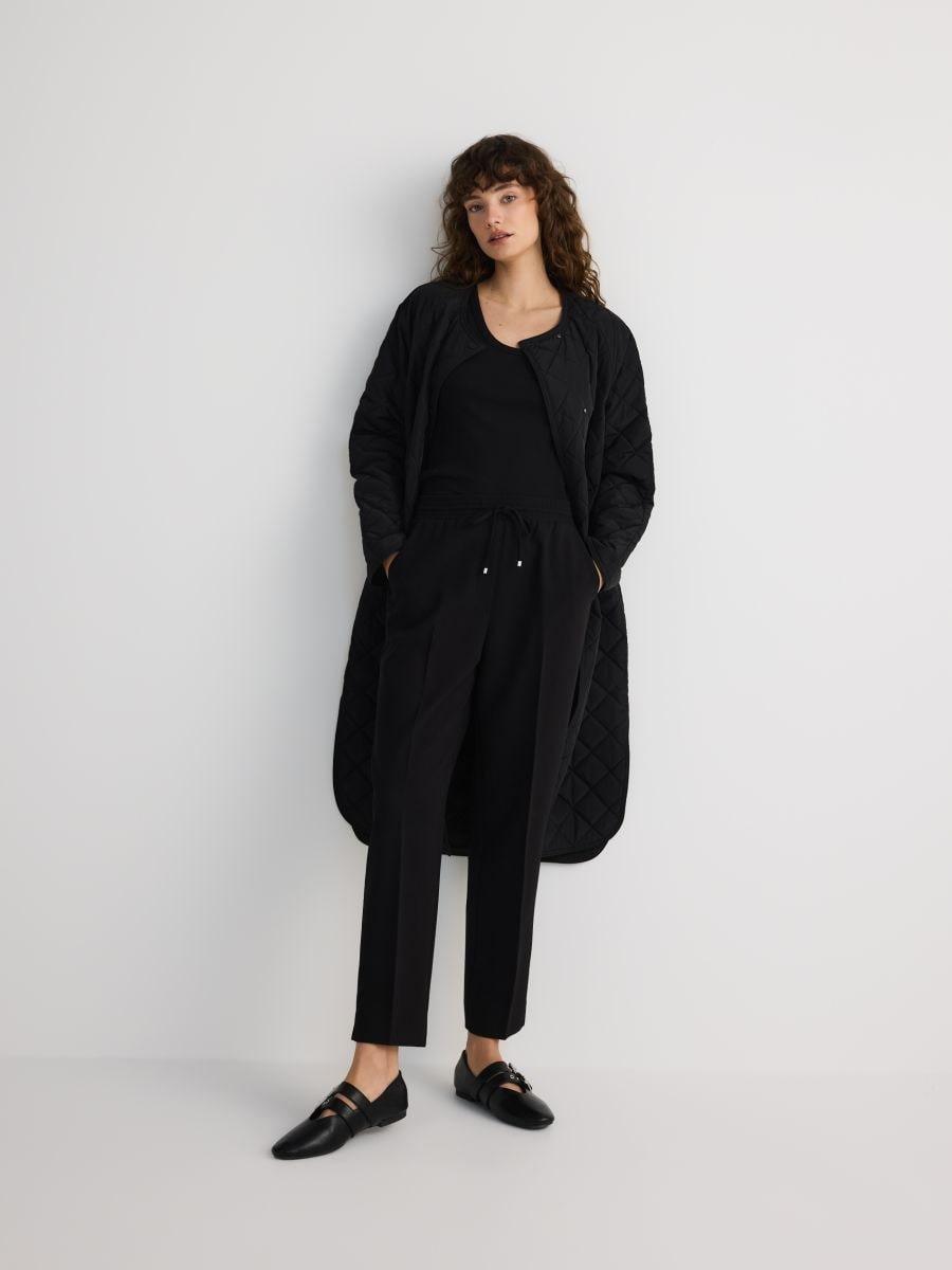 Black Viscose-Blend Jogger Trousers, Black, large image number 0